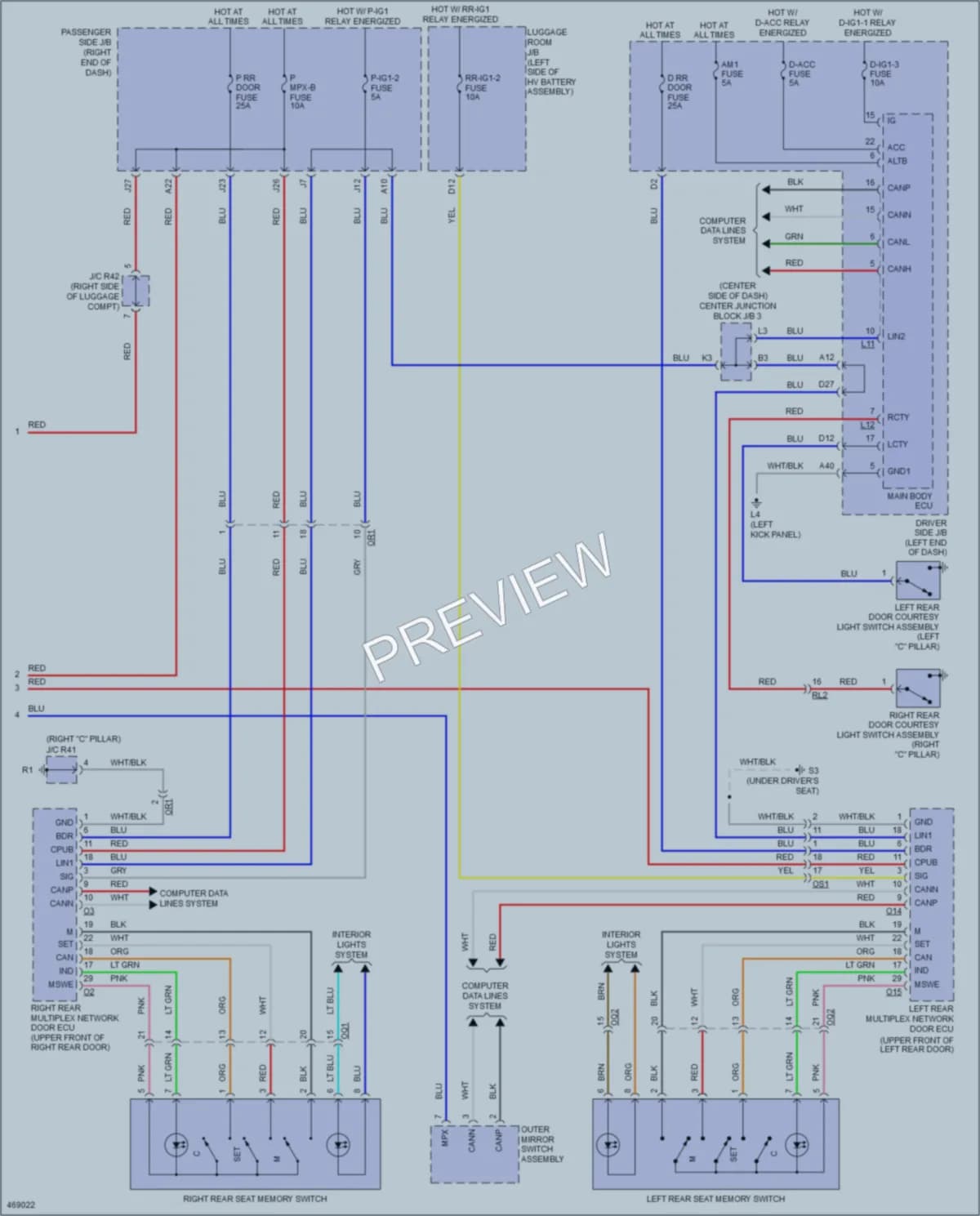 2015 Lexus LS600h Memory Systems wiring diagram preview