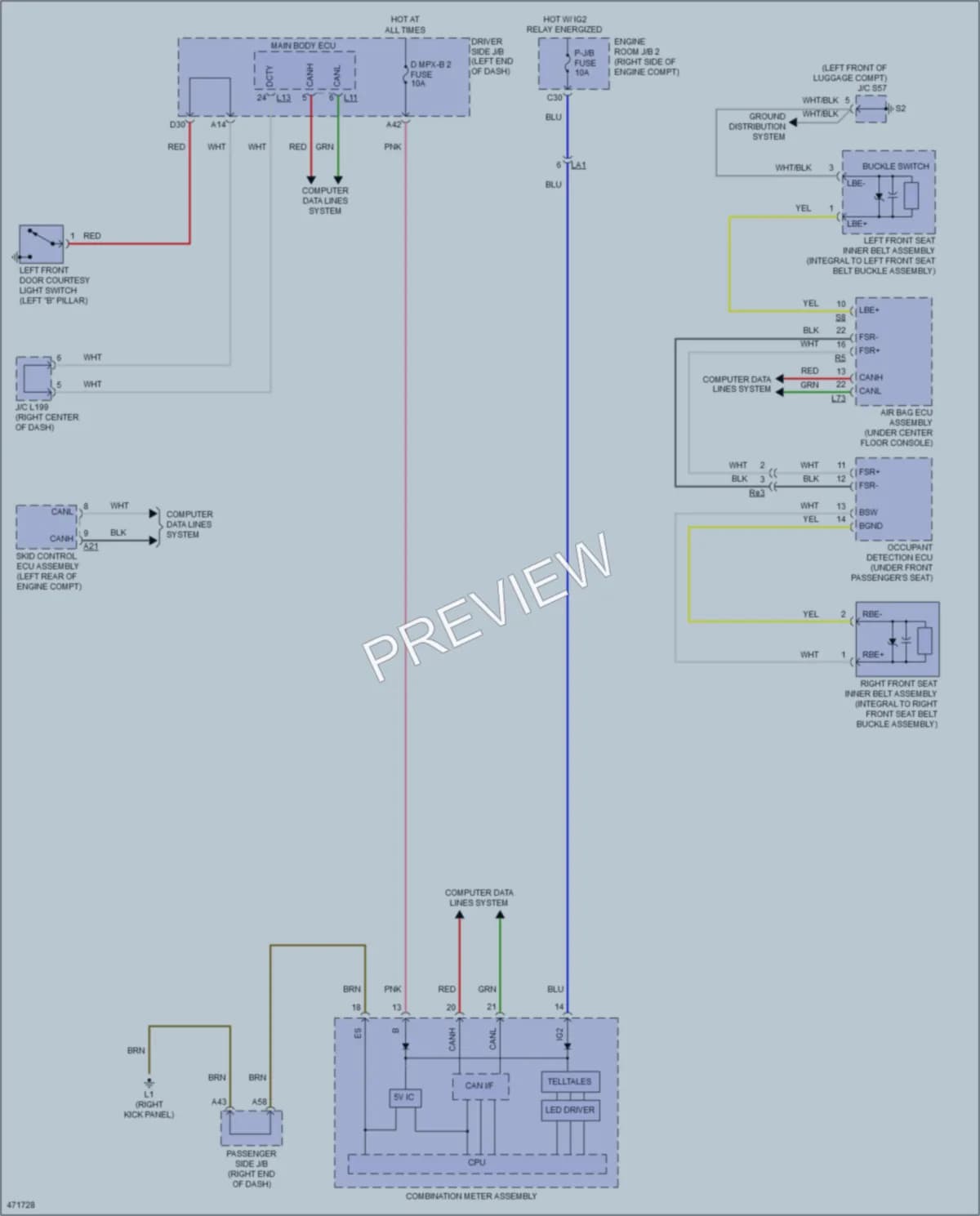 2015 Lexus LS600h Warning Systems wiring diagram preview