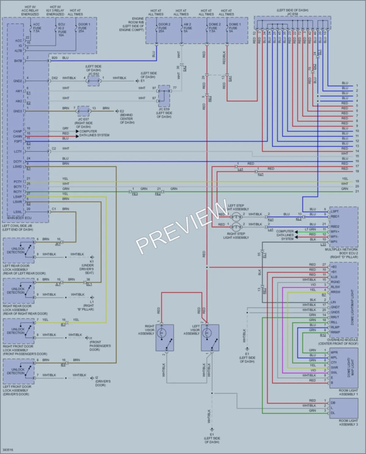 2015 Lexus LX570 Interior Lights wiring diagram preview