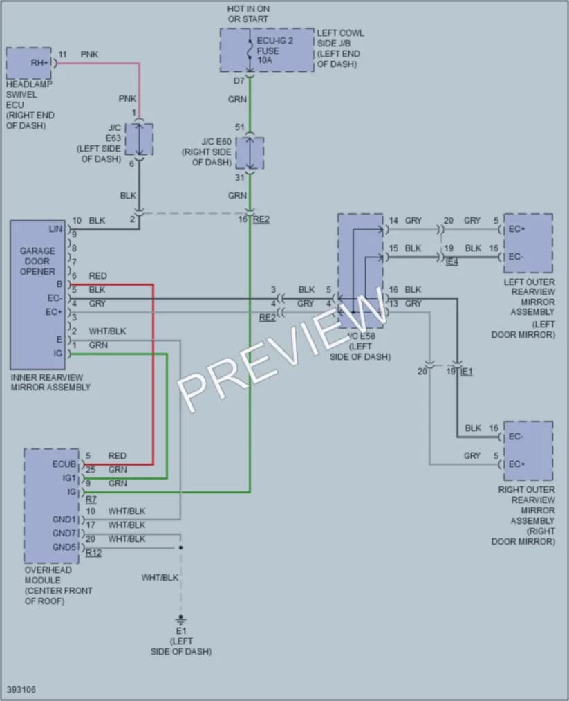 2015 Lexus LX570 Power Mirrors wiring diagram preview