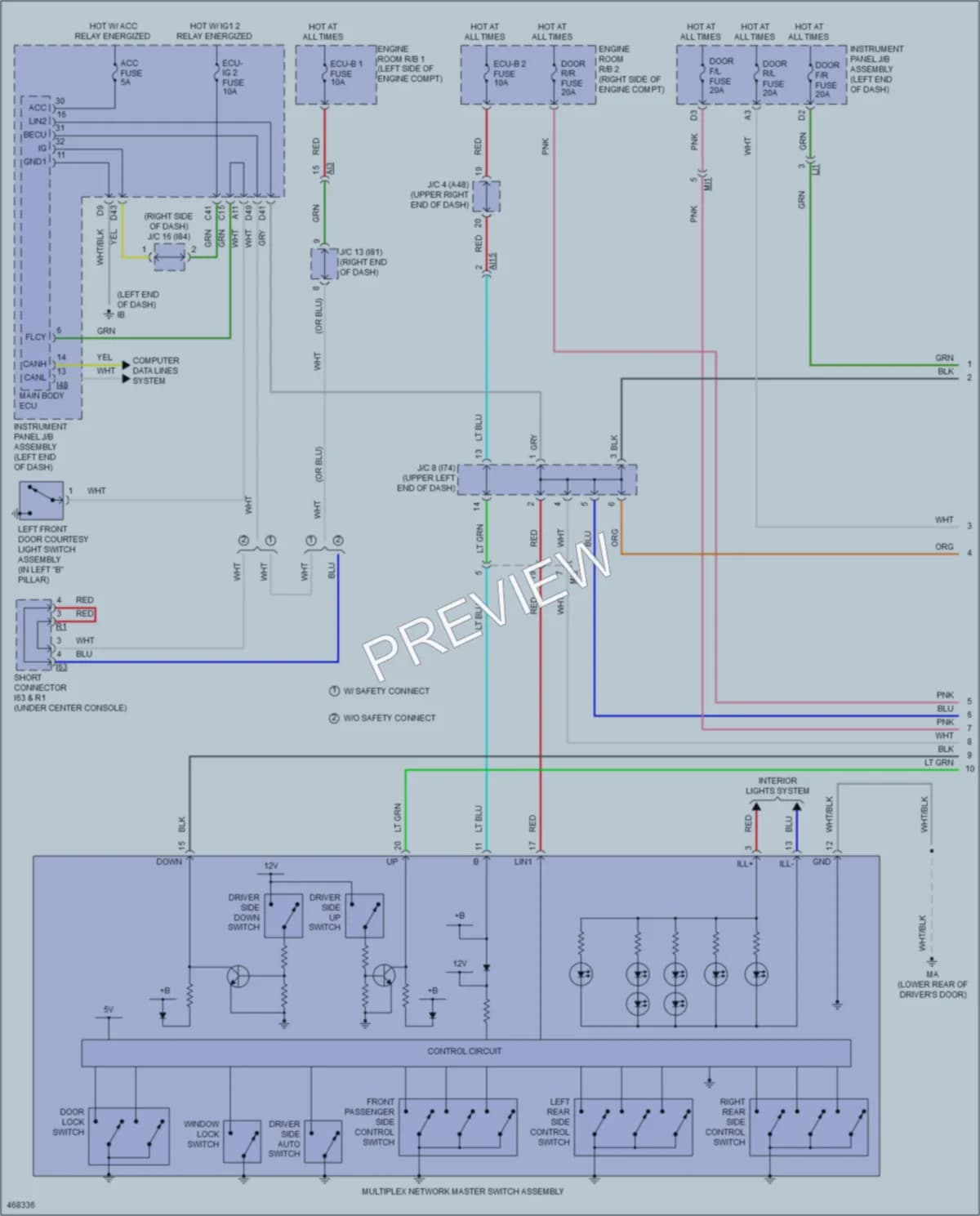 2015 Lexus NX200t Power Windows wiring diagram preview