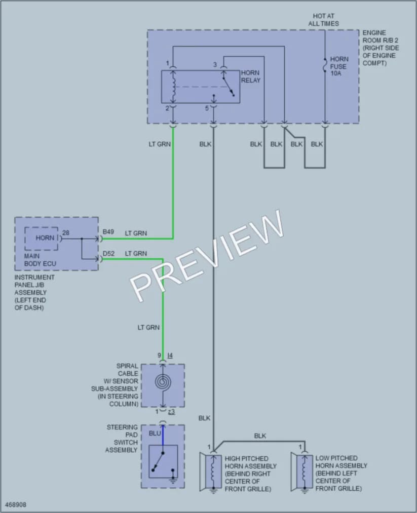 2015 Lexus NX300h Horn wiring diagram preview