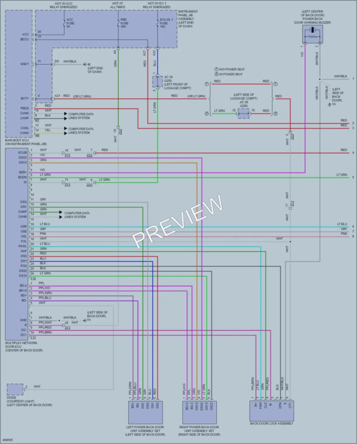 2015 Lexus NX300h Trunk Tailgate Fuel Door wiring diagram preview