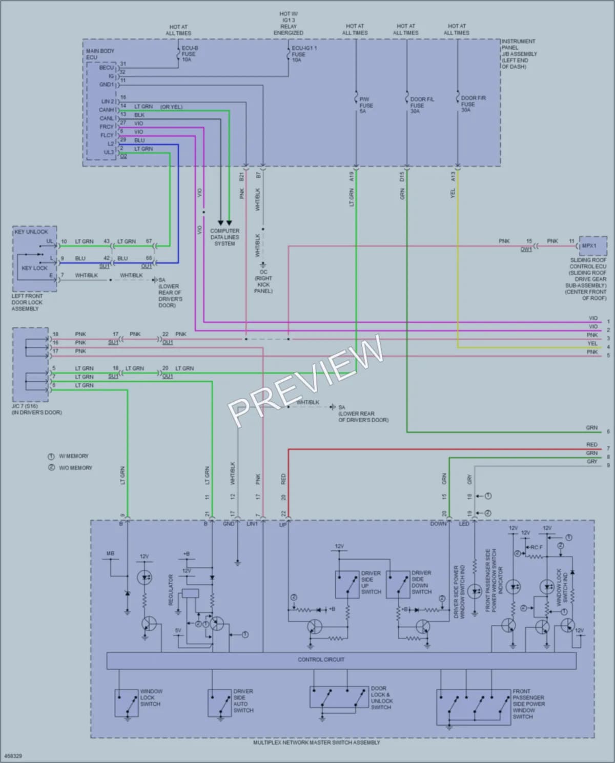 2015 Lexus RCF Power Windows wiring diagram preview
