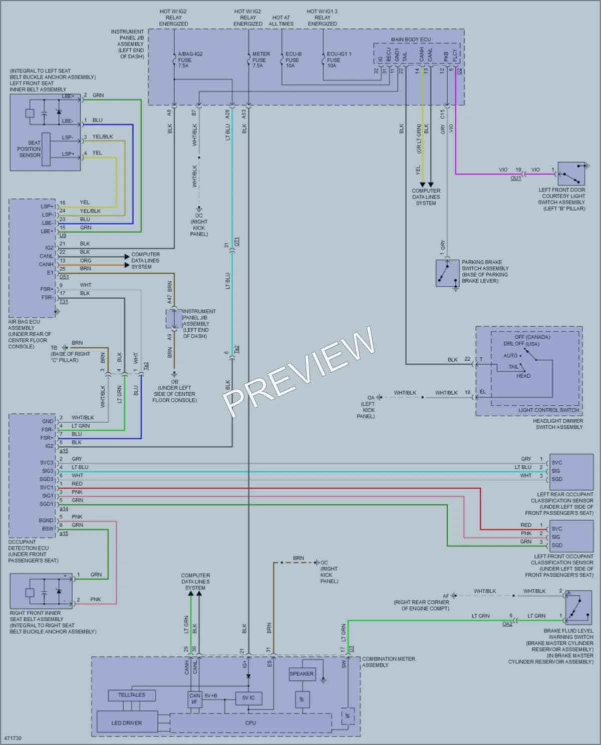 2015 Lexus RCF Warning Systems wiring diagram preview