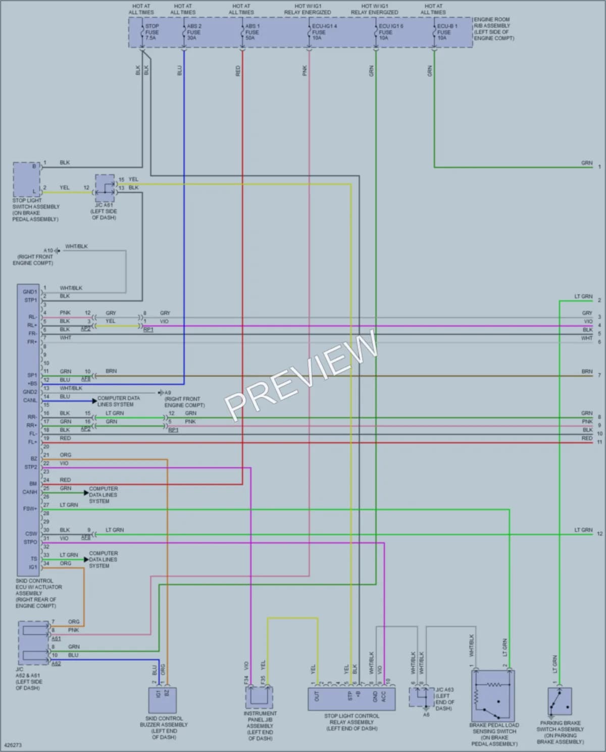 2015 Lexus RX350 Anti Lock Brakes wiring diagram preview
