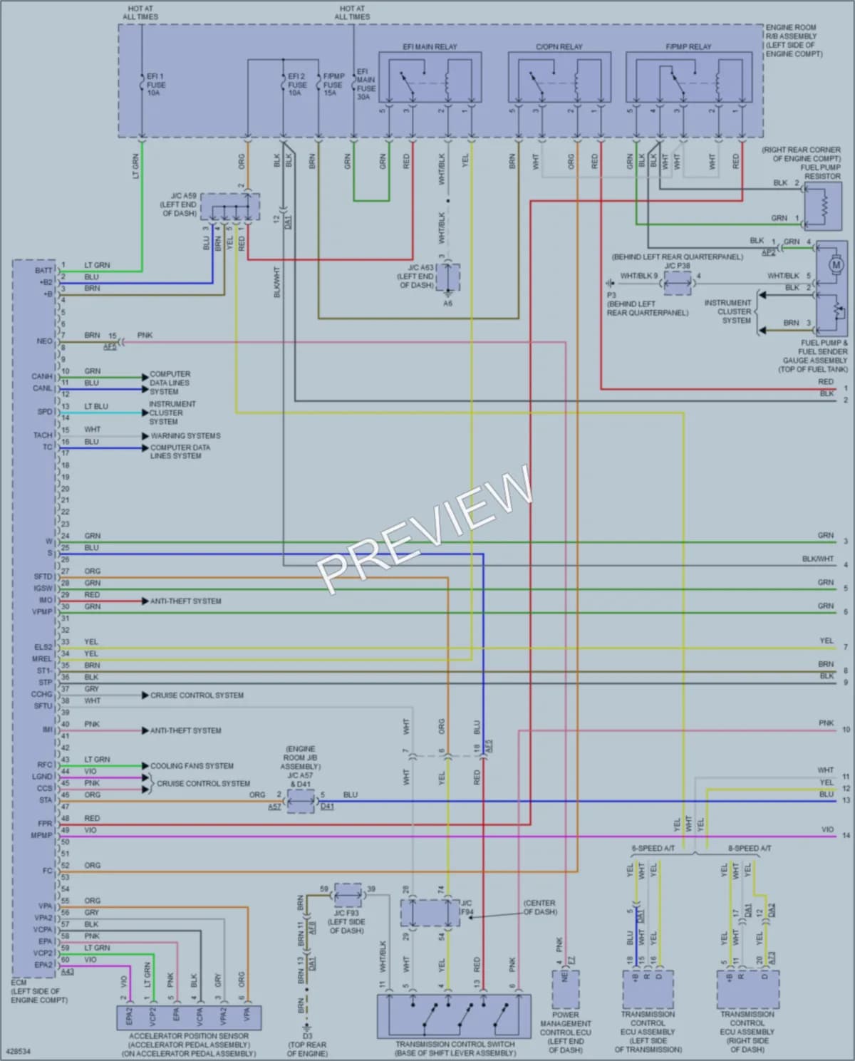 2015 Lexus RX350 Engine Performance wiring diagram preview