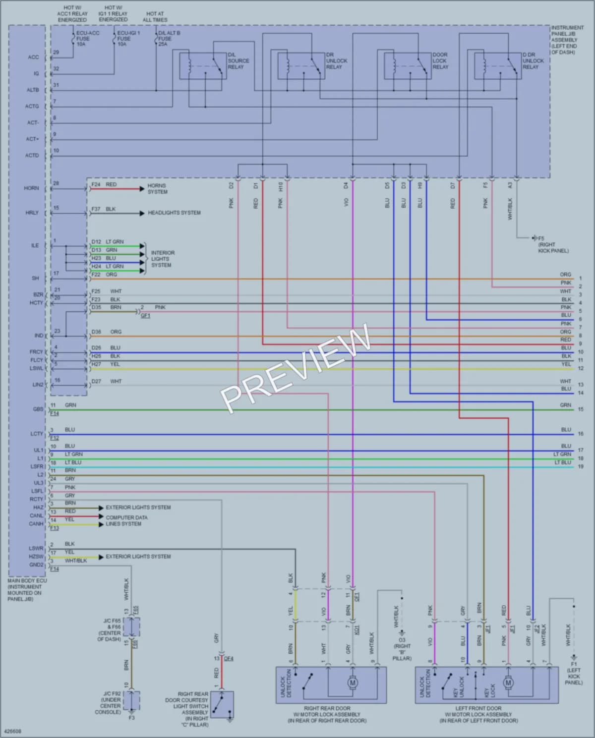 2015 Lexus RX350 Power Door Locks wiring diagram preview