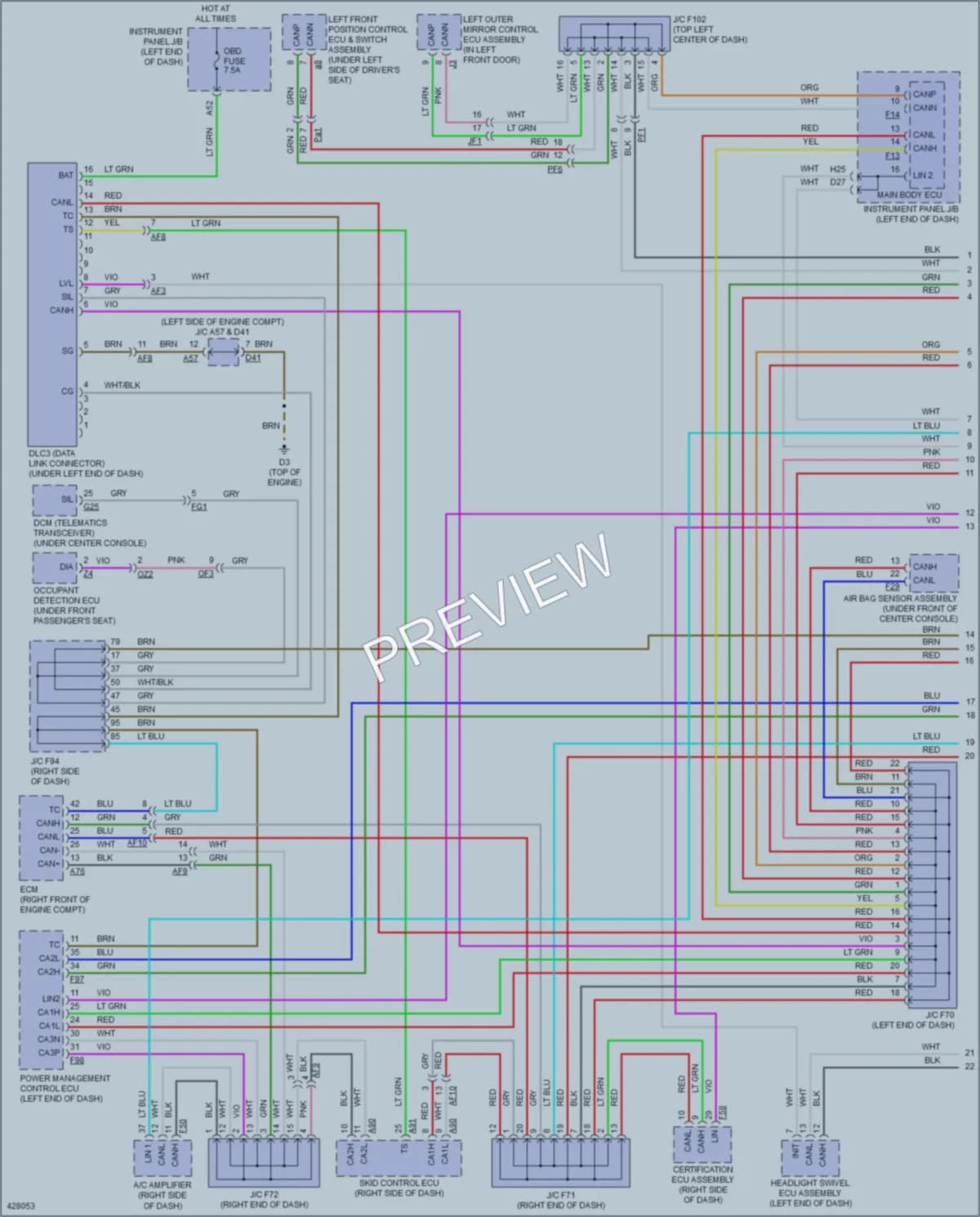 2015 Lexus RX450h Computer Data Lines wiring diagram preview
