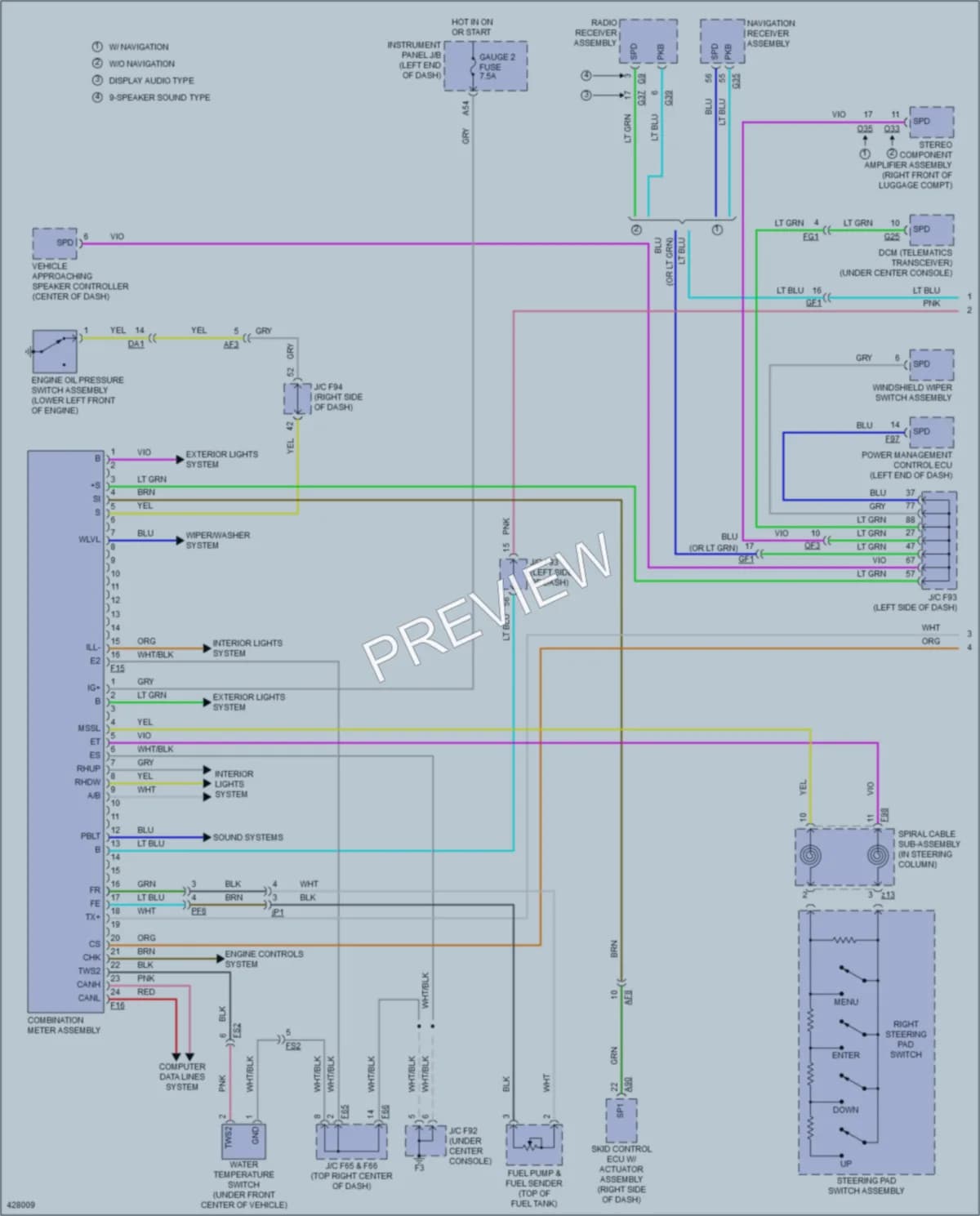 2015 Lexus RX450h Instrument Cluster wiring diagram preview