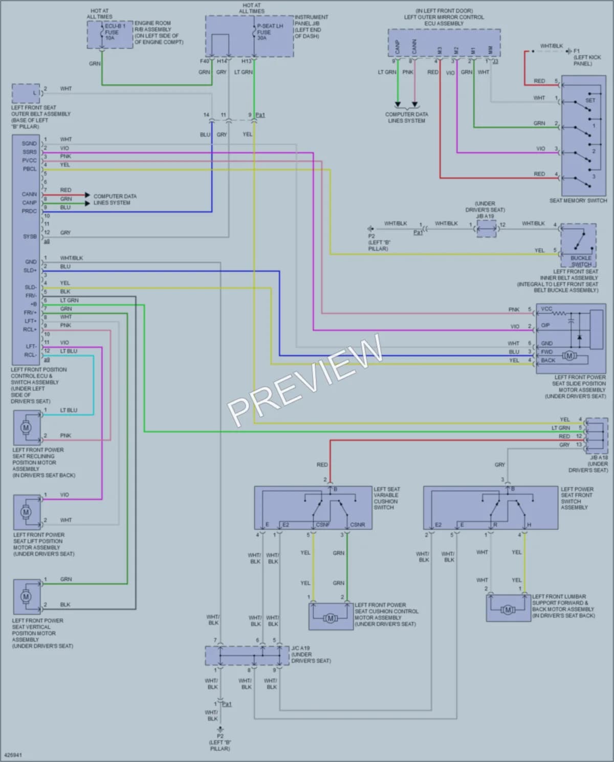 2015 Lexus RX450h Memory Systems wiring diagram preview