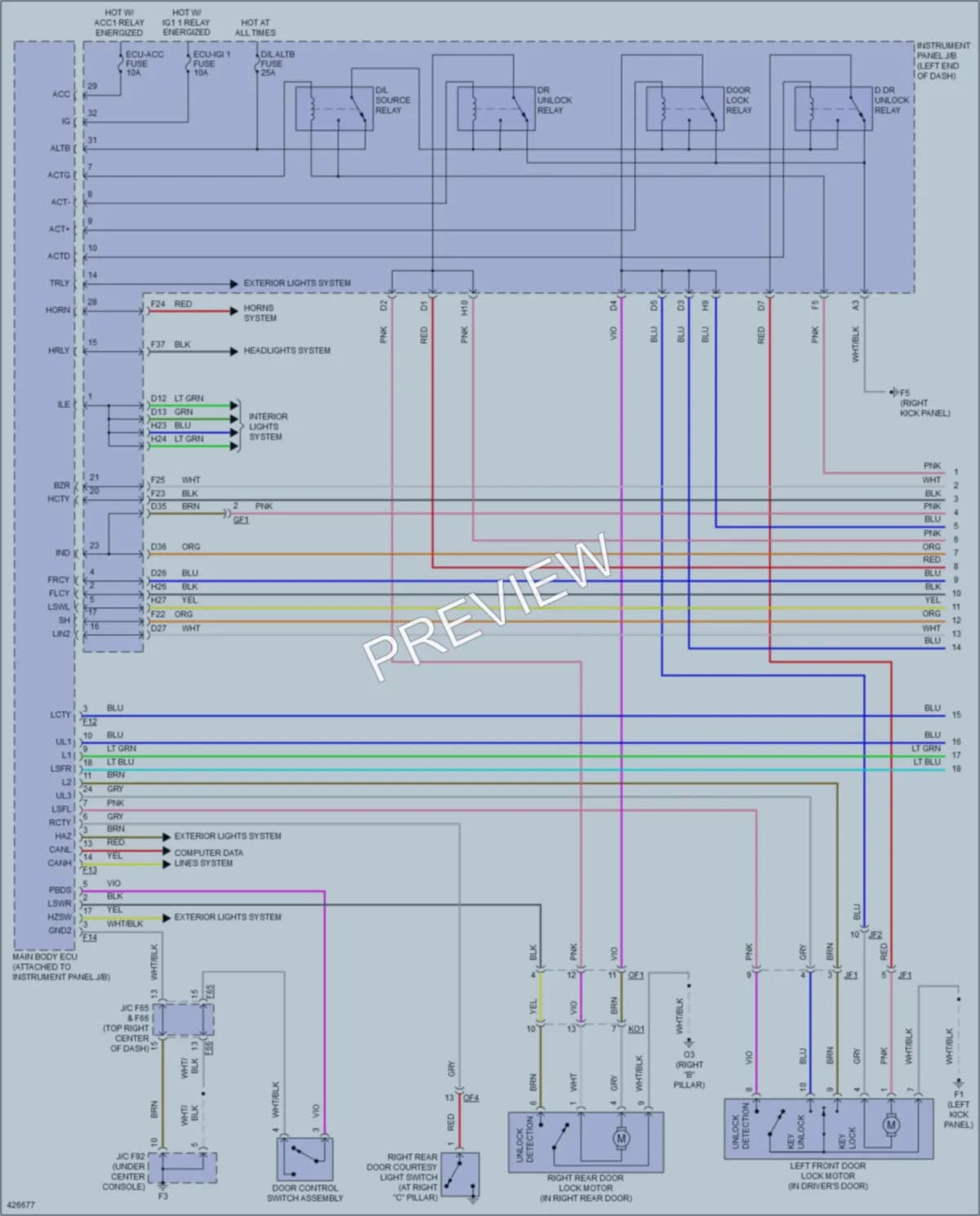2015 Lexus RX450h Power Door Locks wiring diagram preview