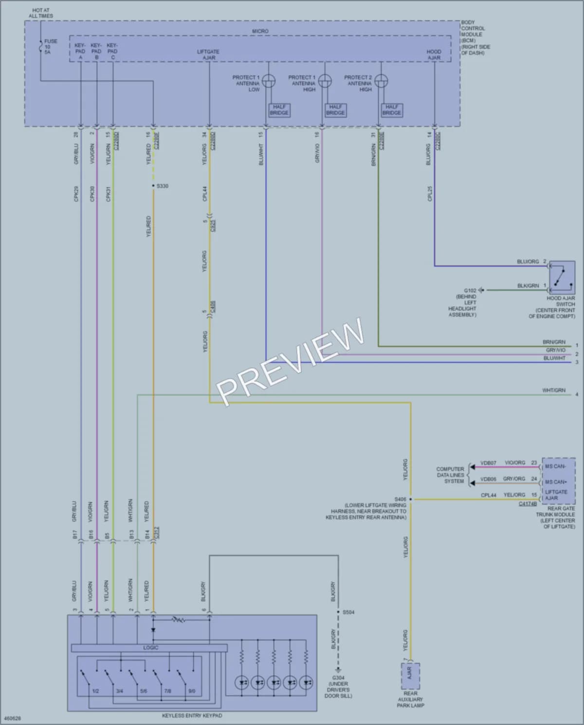 2015 Lincoln MKC Anti Theft wiring diagram preview