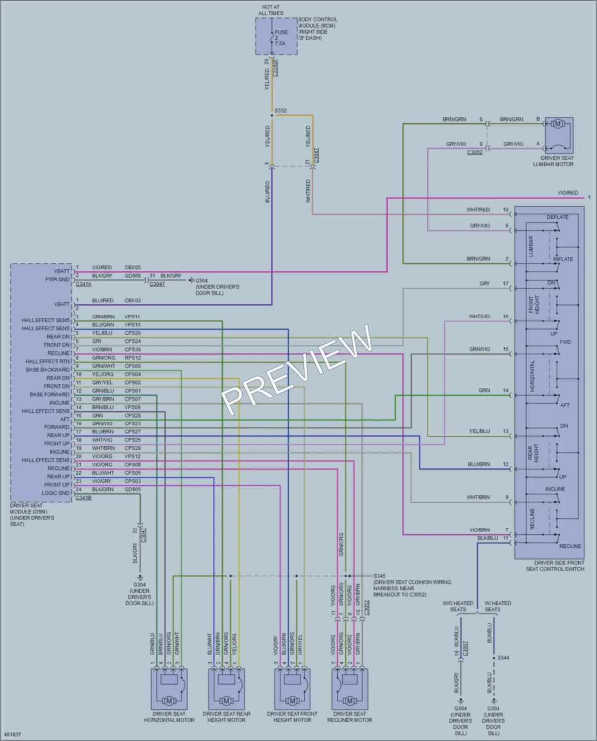 2015 Lincoln MKC Memory Systems wiring diagram preview