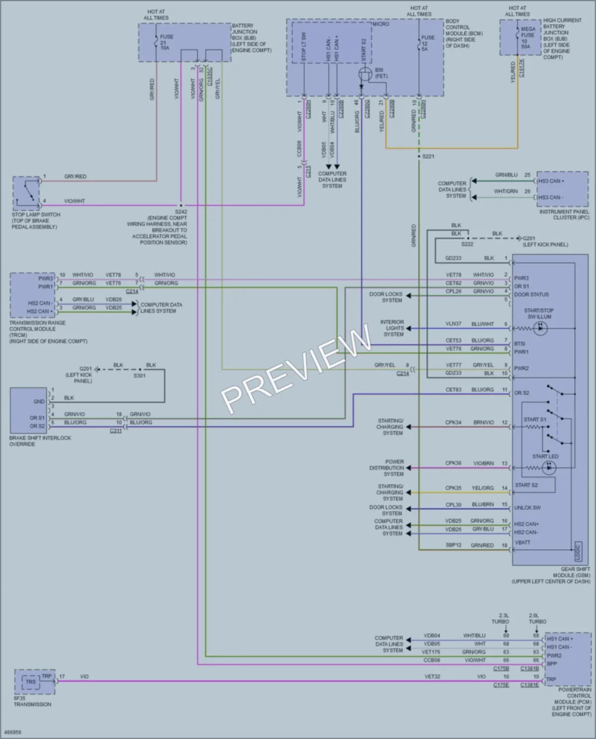 2015 Lincoln MKC Shift Interlock wiring diagram preview