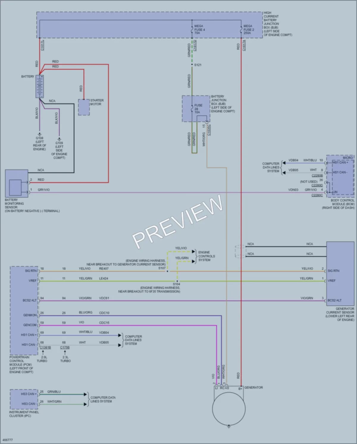 2015 Lincoln MKC Starting Charging wiring diagram preview