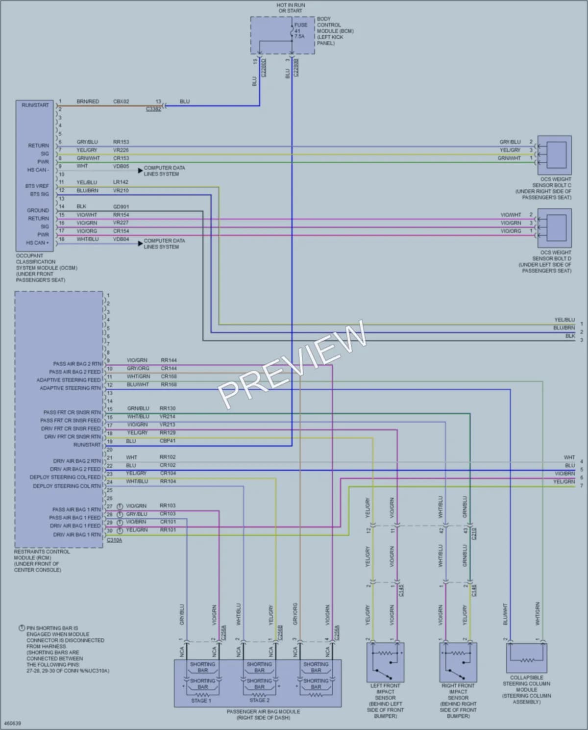 2015 Lincoln MKS Supplemental Restraints wiring diagram preview