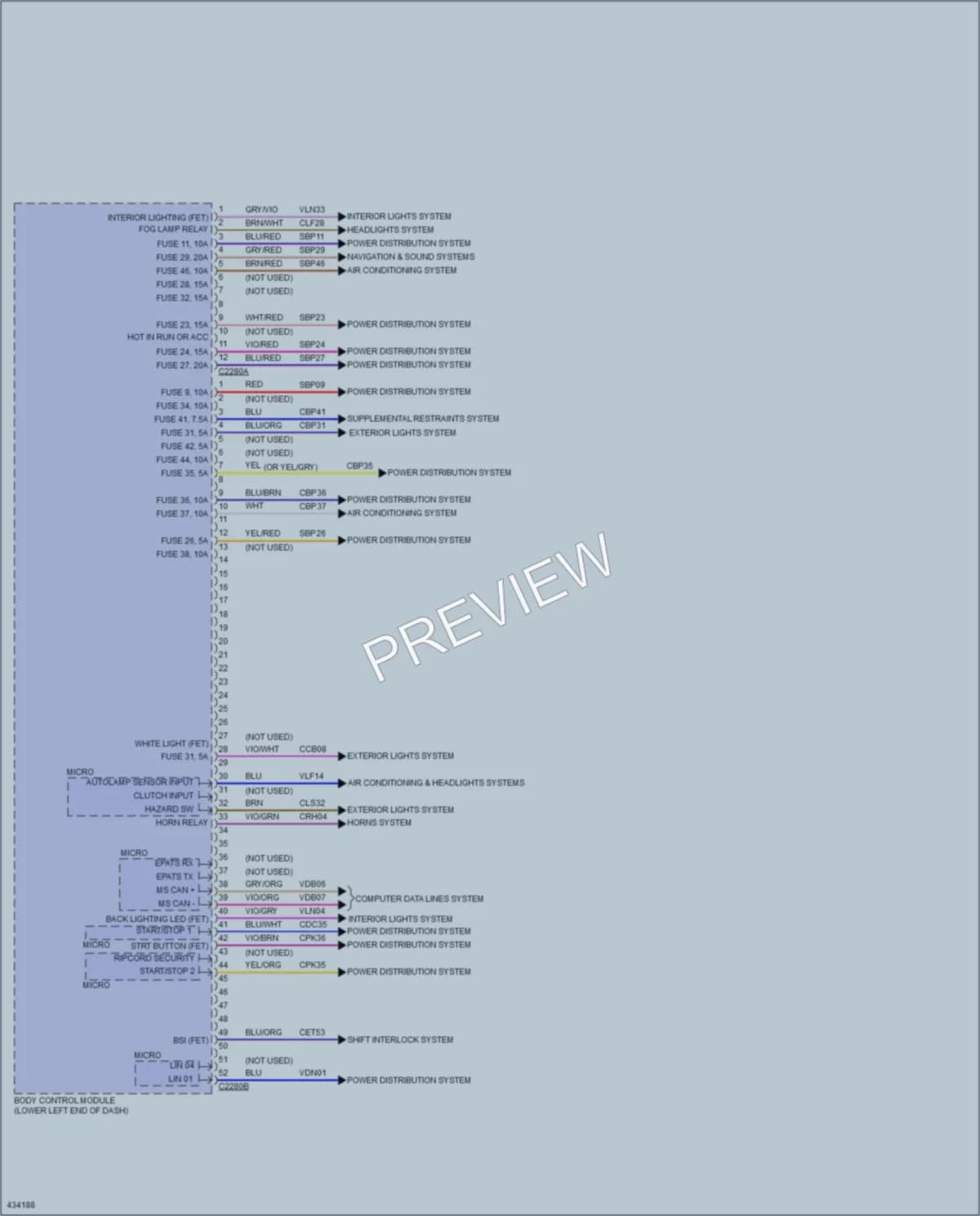 2015 Lincoln MKT Body Control Modules wiring diagram preview