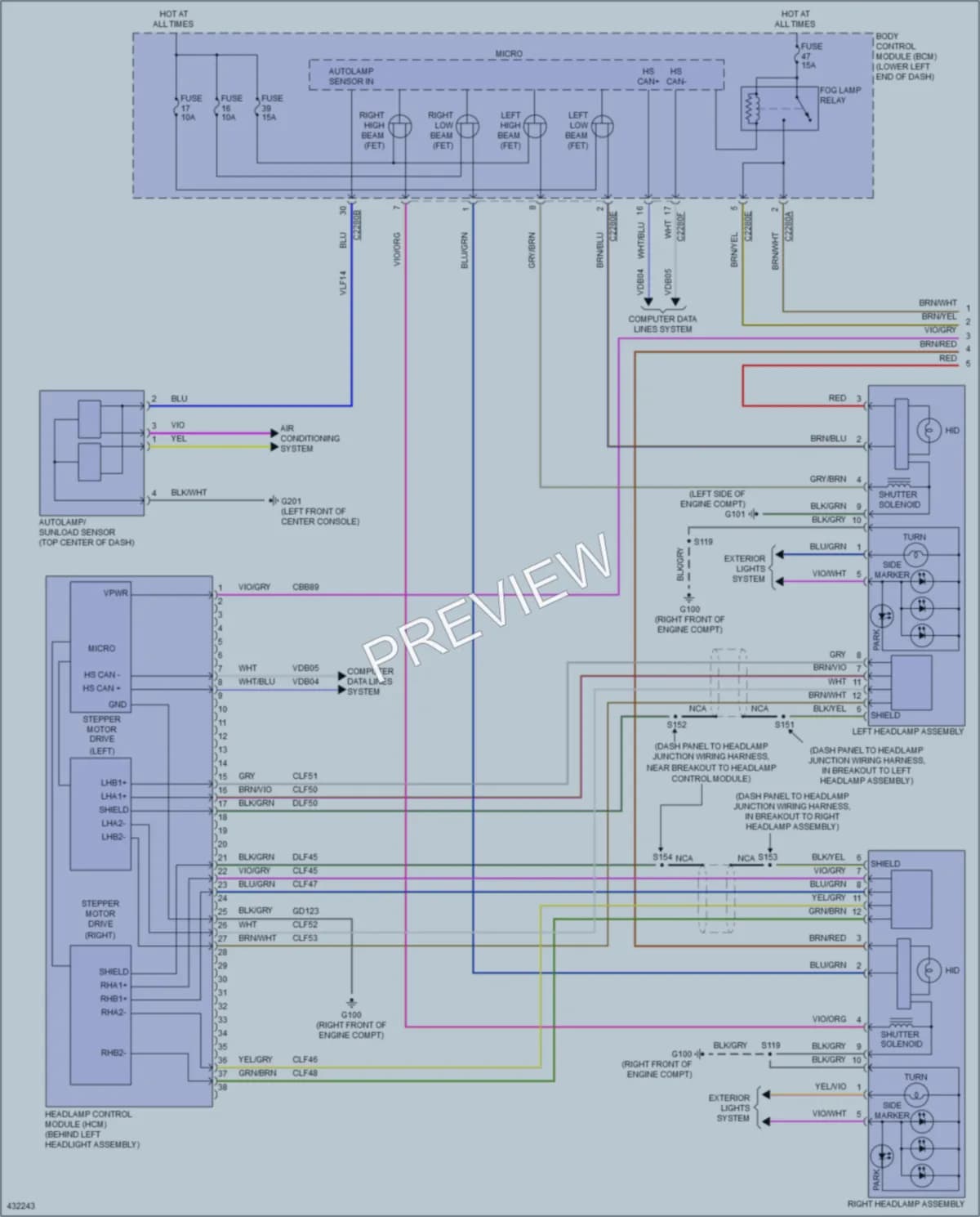2015 Lincoln MKT Headlights wiring diagram preview