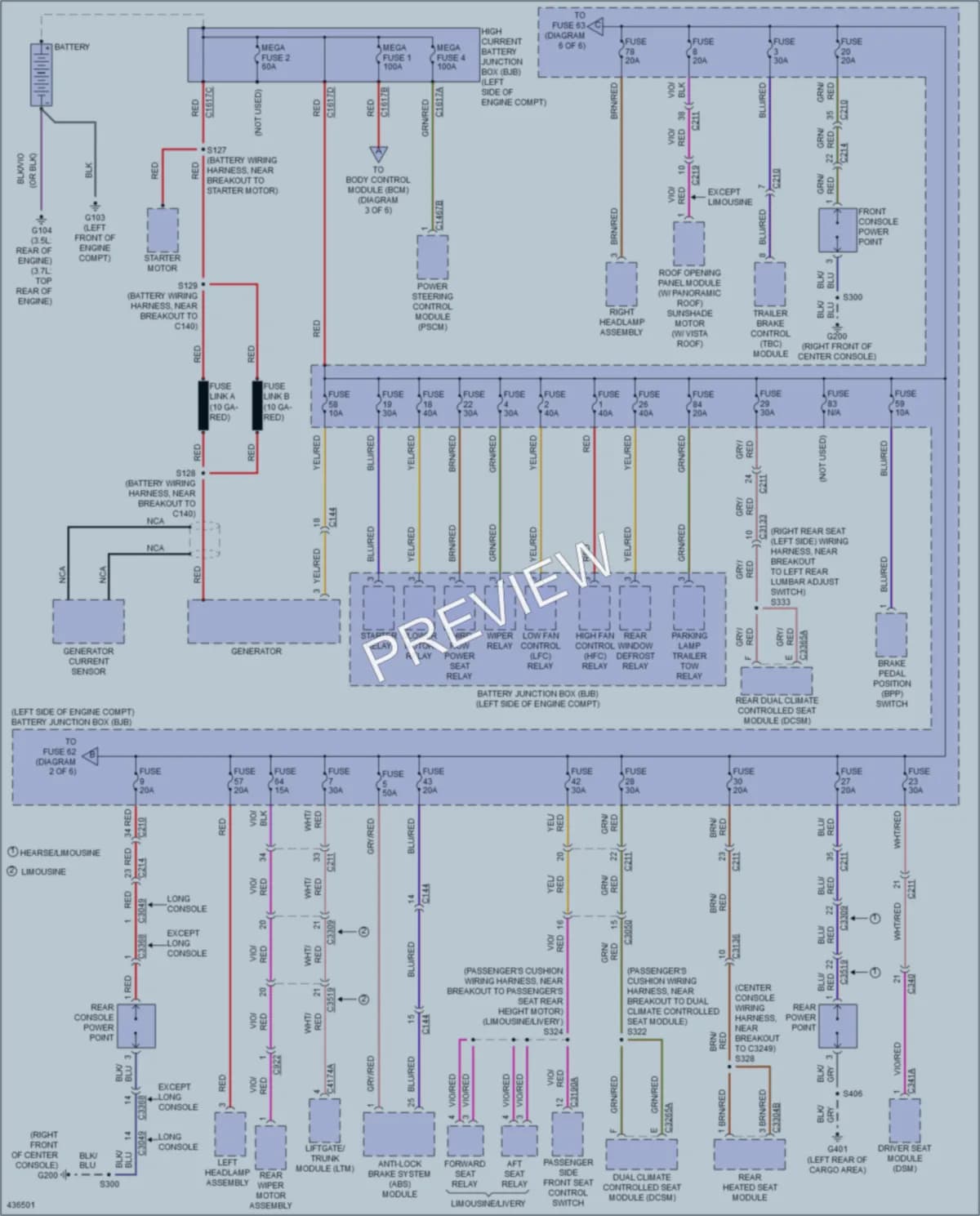 2015 Lincoln MKT Power Distribution wiring diagram preview