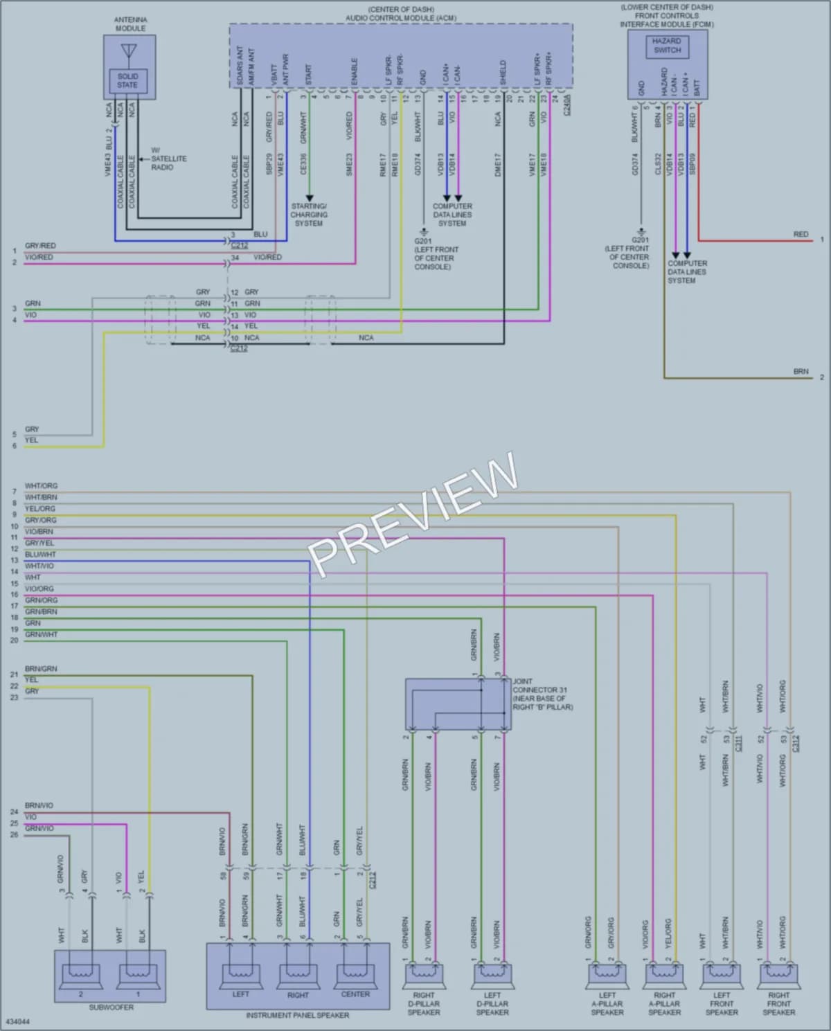2015 Lincoln MKT Radio wiring diagram preview