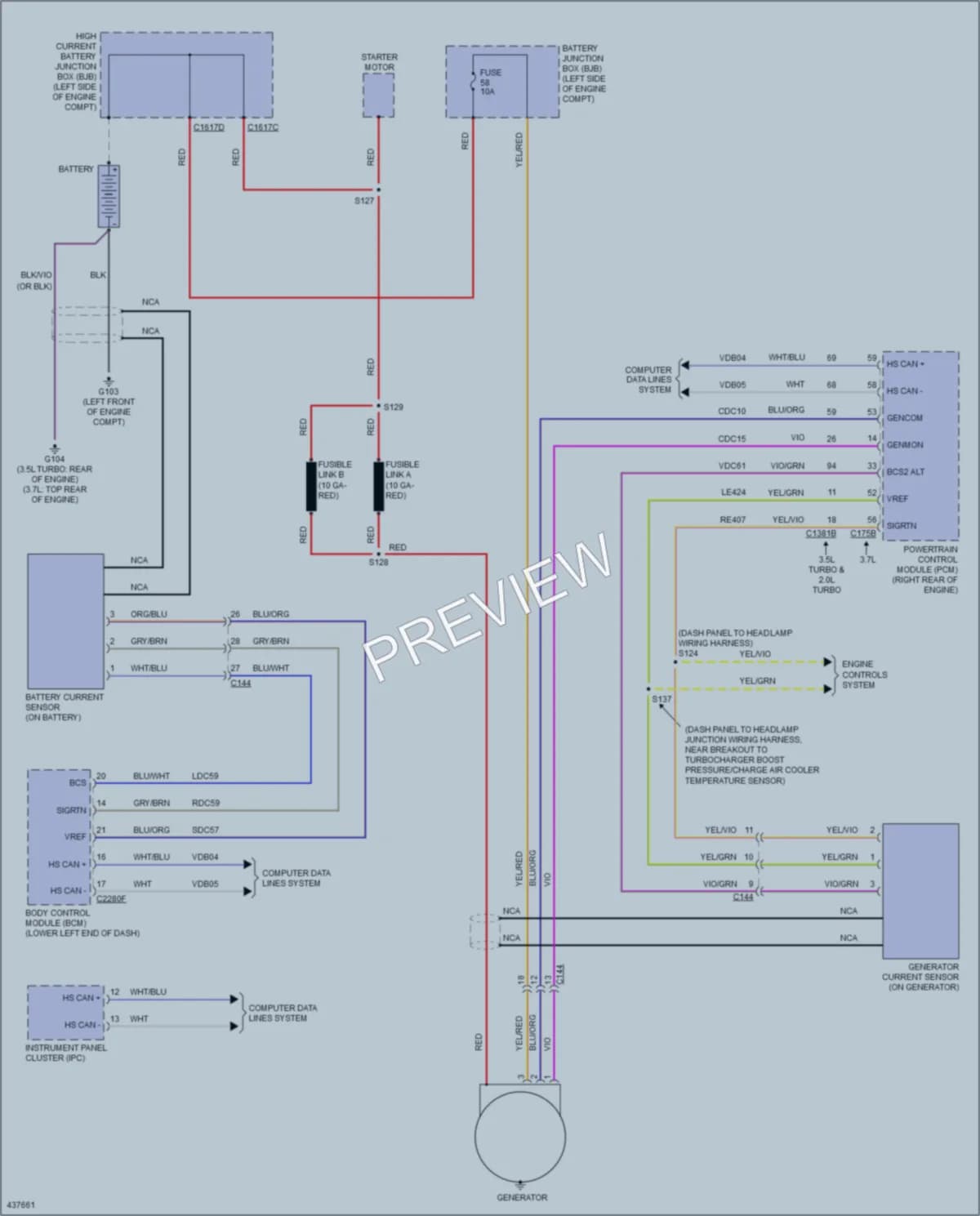 2015 Lincoln MKT Starting Charging wiring diagram preview