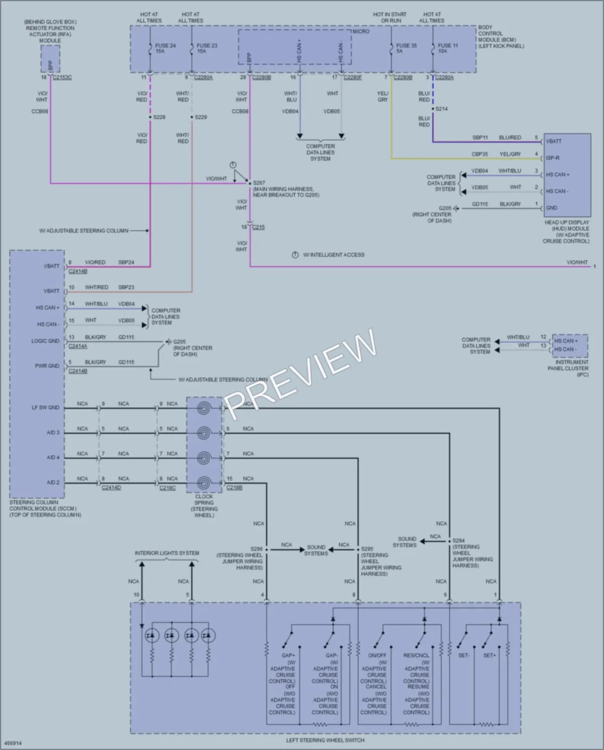 2015 Lincoln MKX Cruise Control wiring diagram preview
