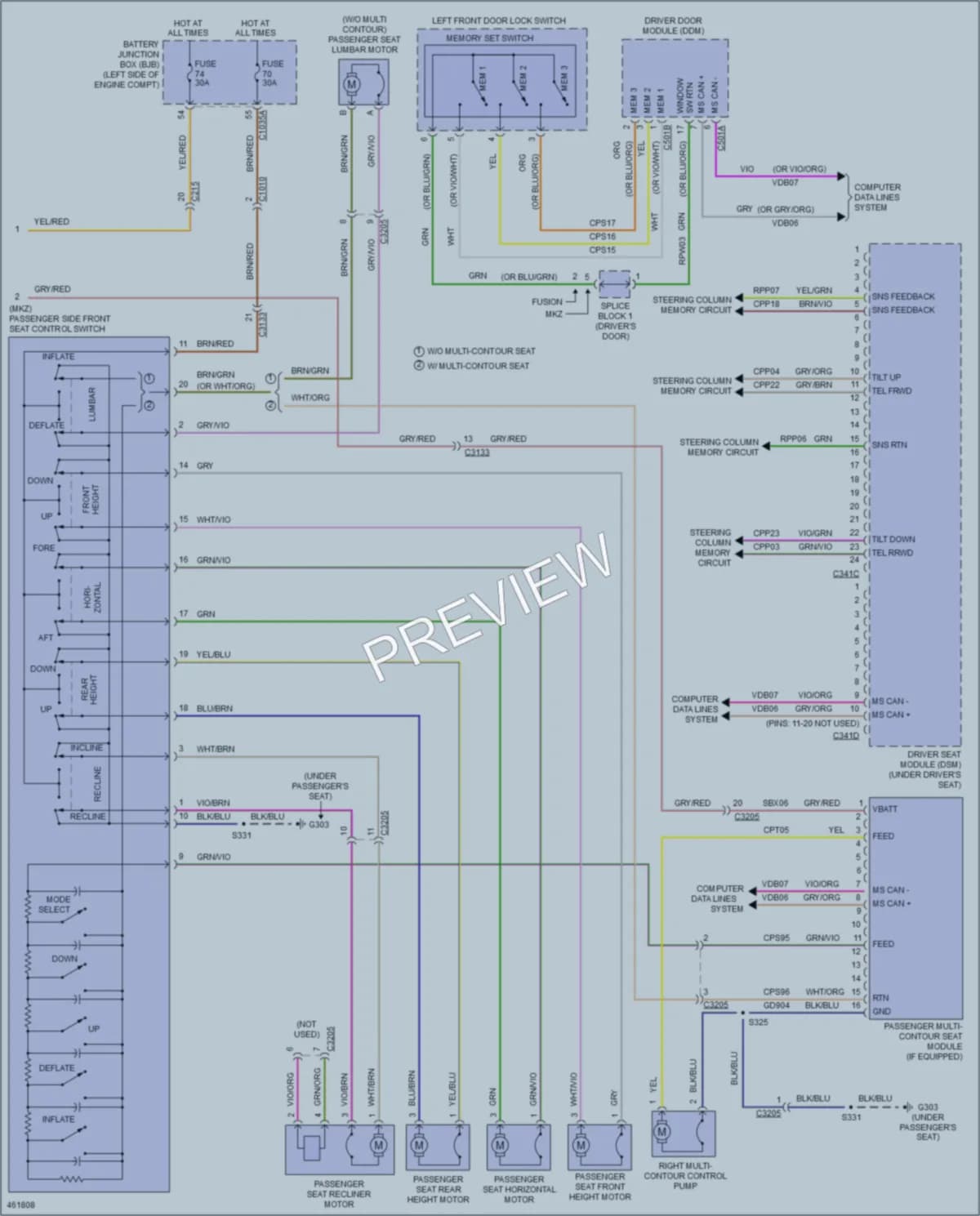 2015 Lincoln MKZHybrid Memory Systems wiring diagram preview