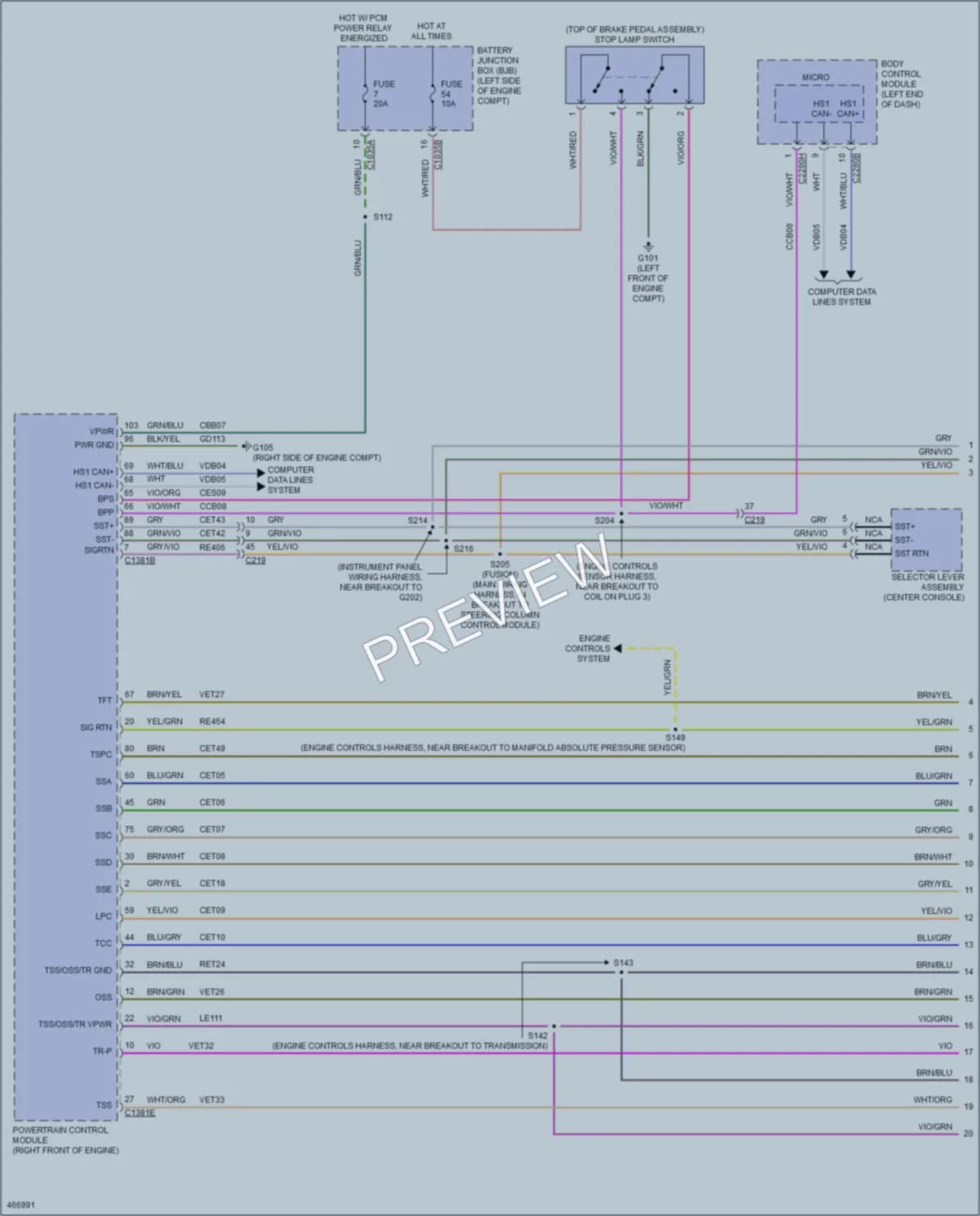 2015 Lincoln MKZHybrid Transmission wiring diagram preview