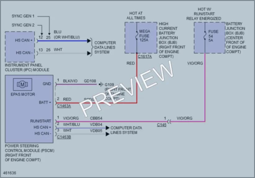 2015 Lincoln Navigator Electronic Power Steering wiring diagram preview