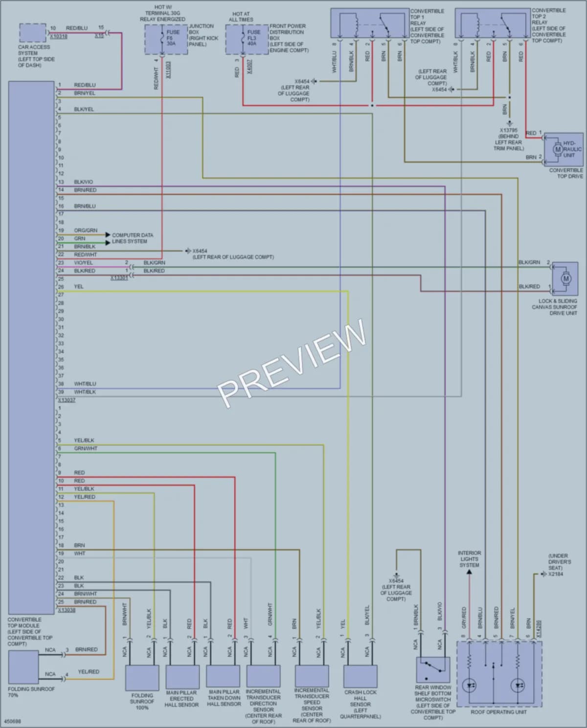 2015 MINI Cooper Power Top Sunroof wiring diagram preview