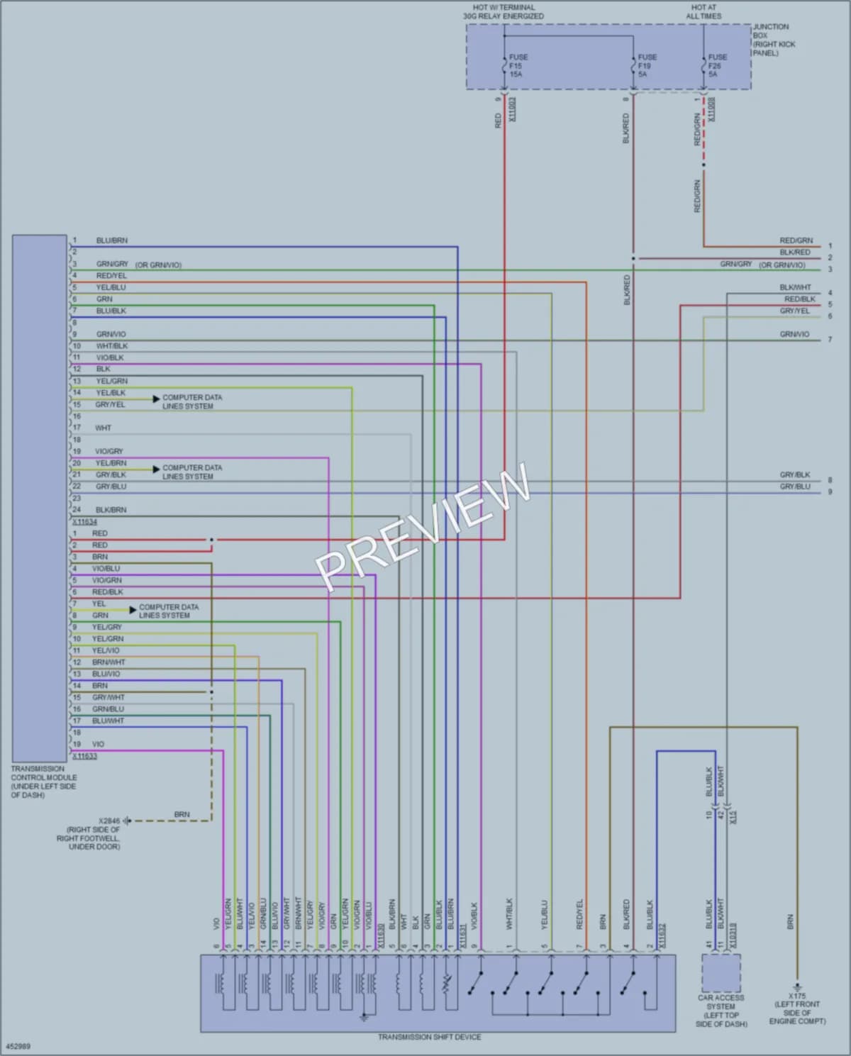 2015 MINI Cooper Transmission wiring diagram preview