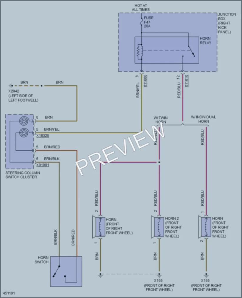 2015 MINI CooperCountryman Horn wiring diagram preview