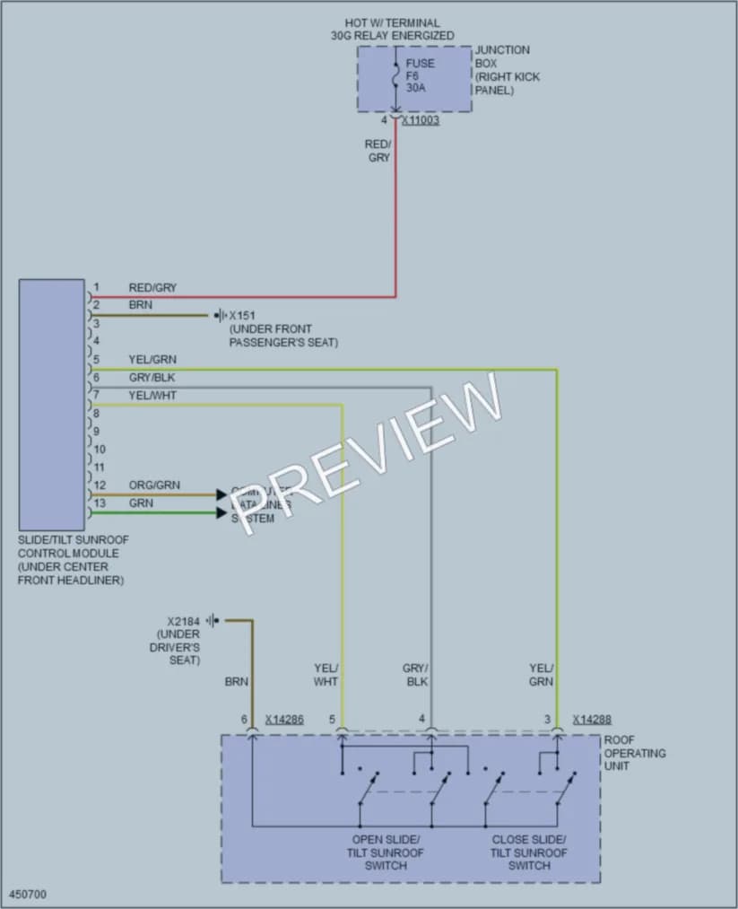 2015 MINI CooperCountryman Power Top Sunroof wiring diagram preview