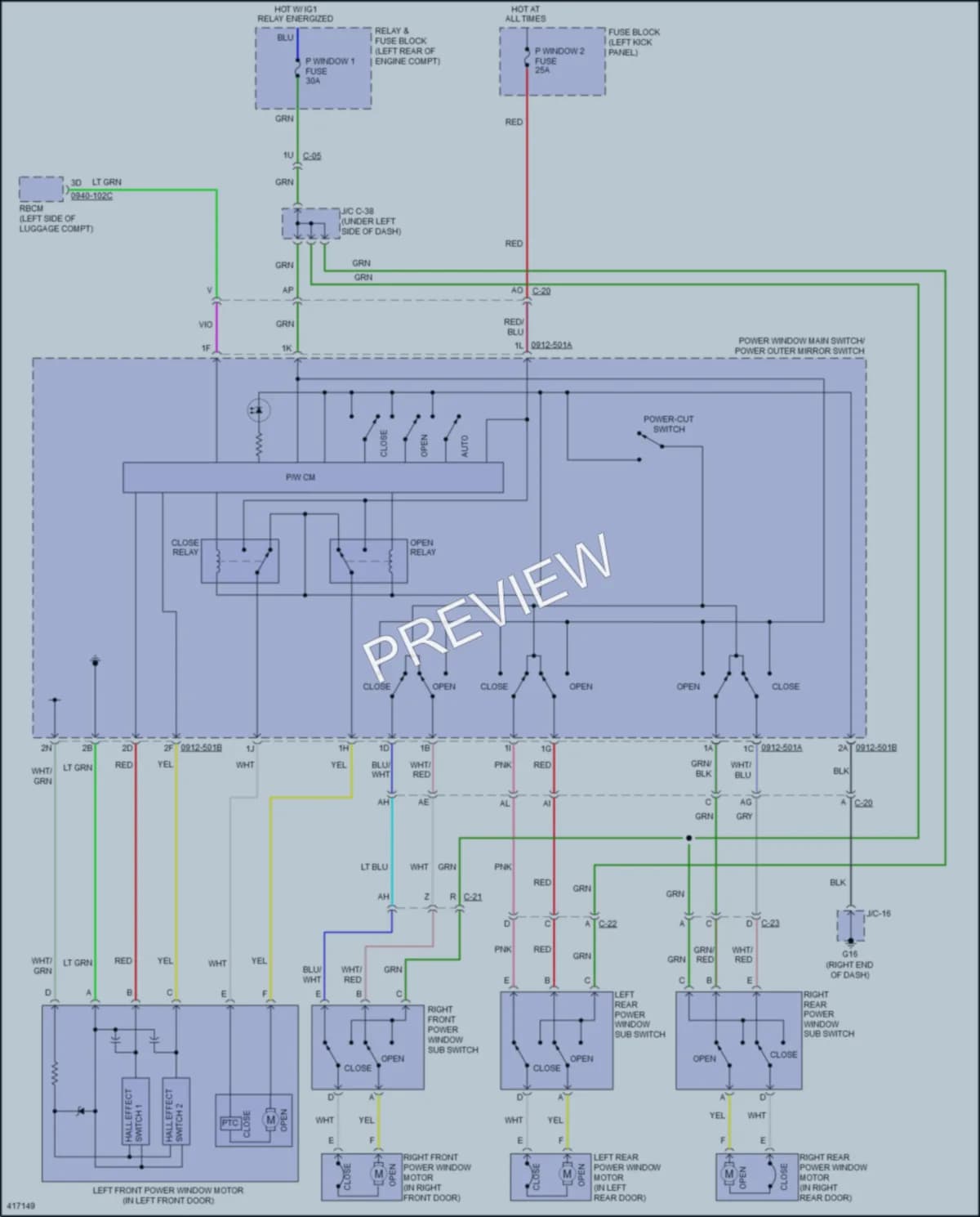 2015 Mazda 3 Power Windows wiring diagram preview