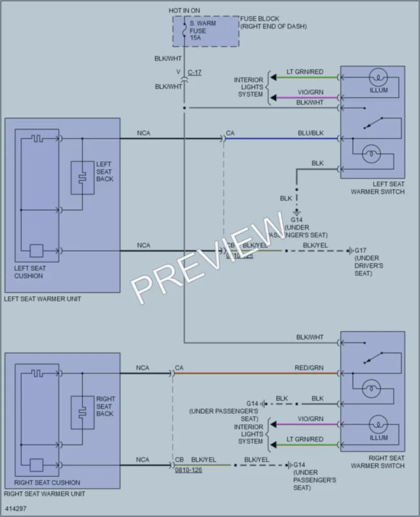 2015 Mazda 5 Power Seats wiring diagram preview