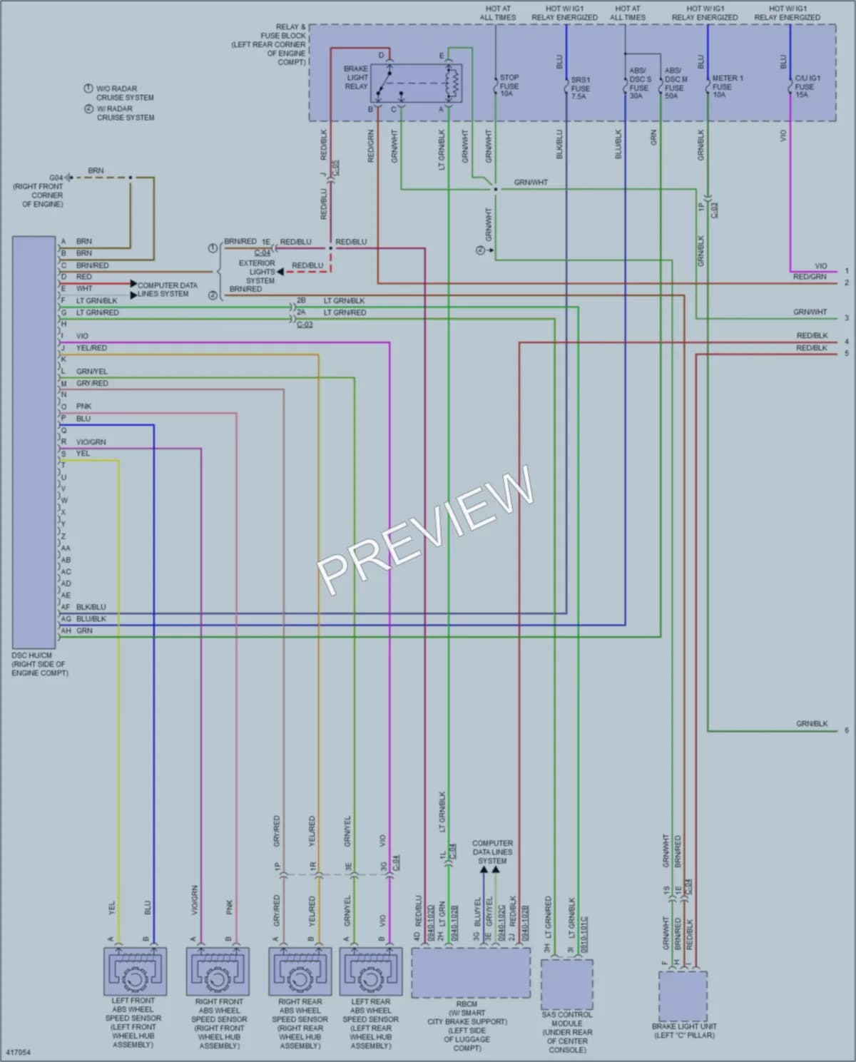 2015 Mazda 6 Anti Lock Brakes wiring diagram preview