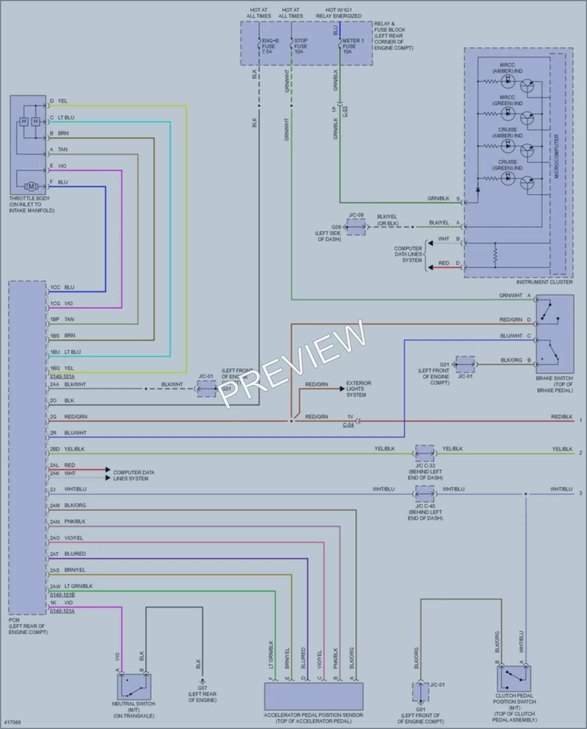 2015 Mazda 6 Cruise Control wiring diagram preview