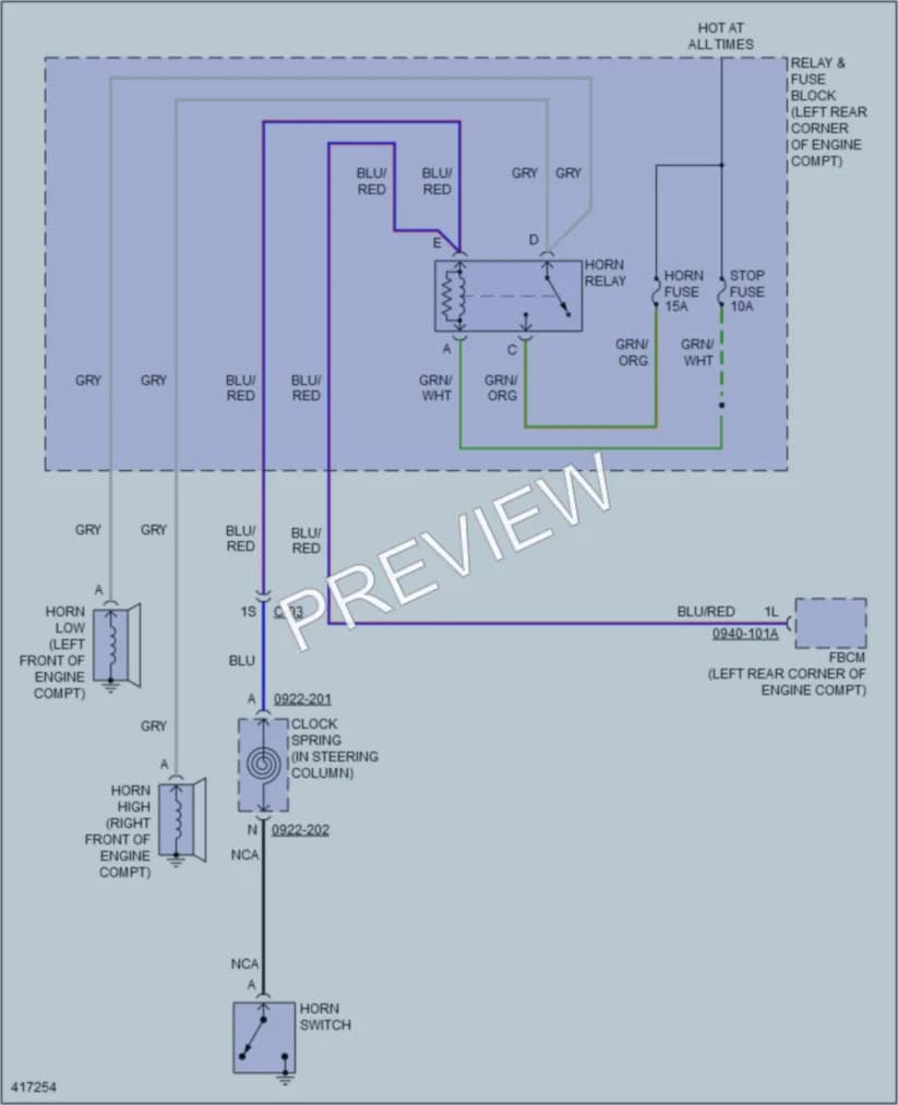 2015 Mazda 6 Horn wiring diagram preview