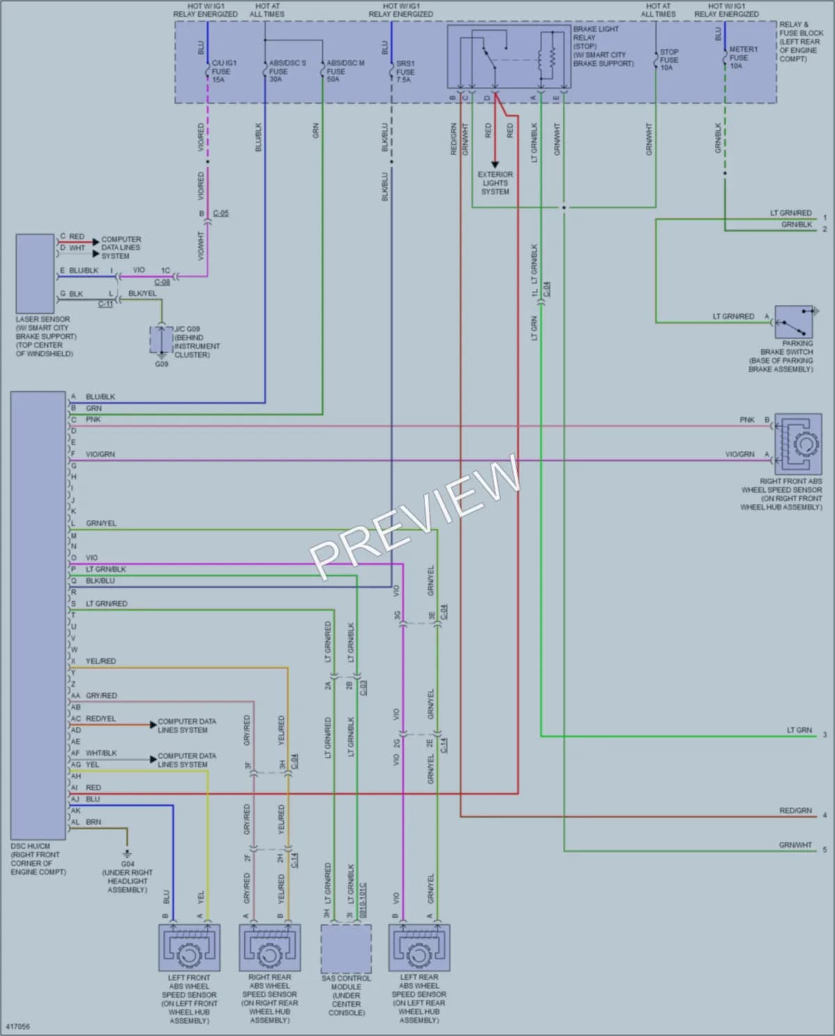 2015 Mazda CX5 Anti Lock Brakes wiring diagram preview