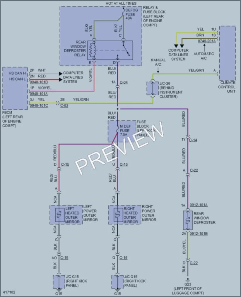 2015 Mazda CX5 Defoggers wiring diagram preview