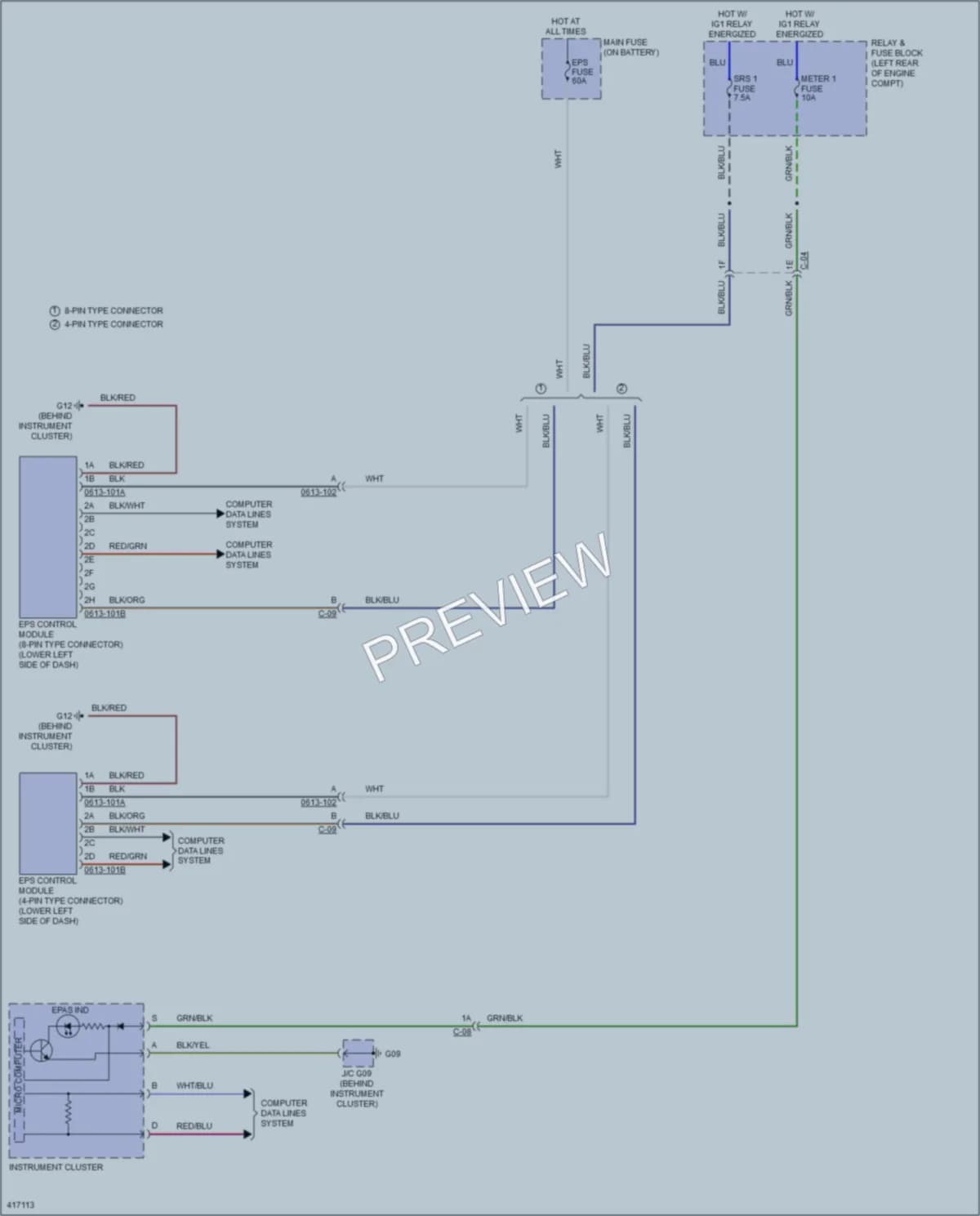 2015 Mazda CX5 Electronic Power Steering wiring diagram preview
