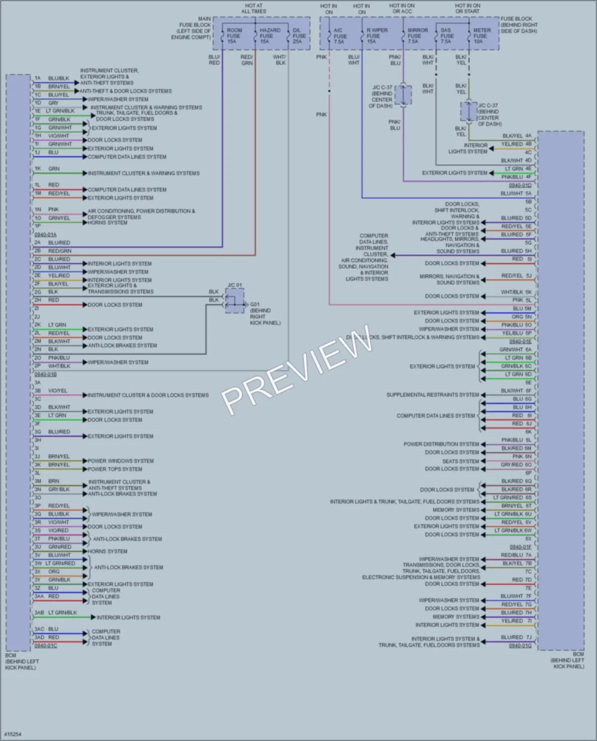 2015 Mazda CX9 Body Control Modules wiring diagram preview
