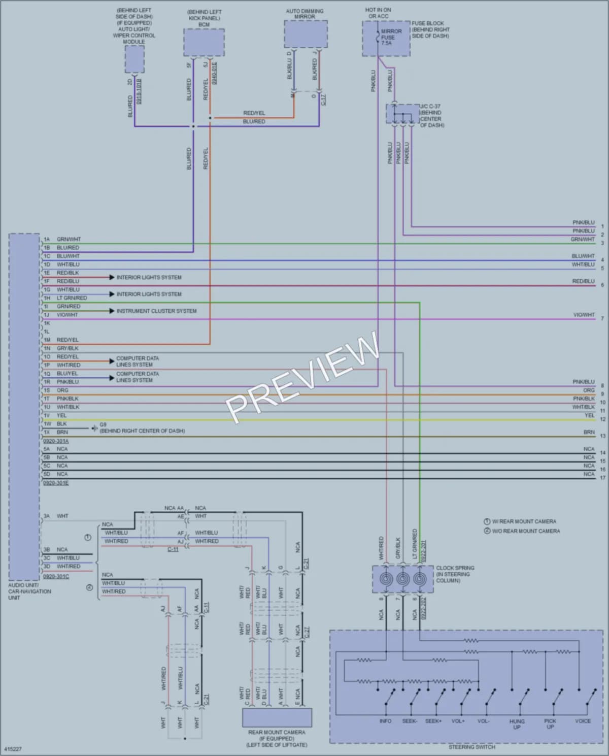 2015 Mazda CX9 Radio wiring diagram preview
