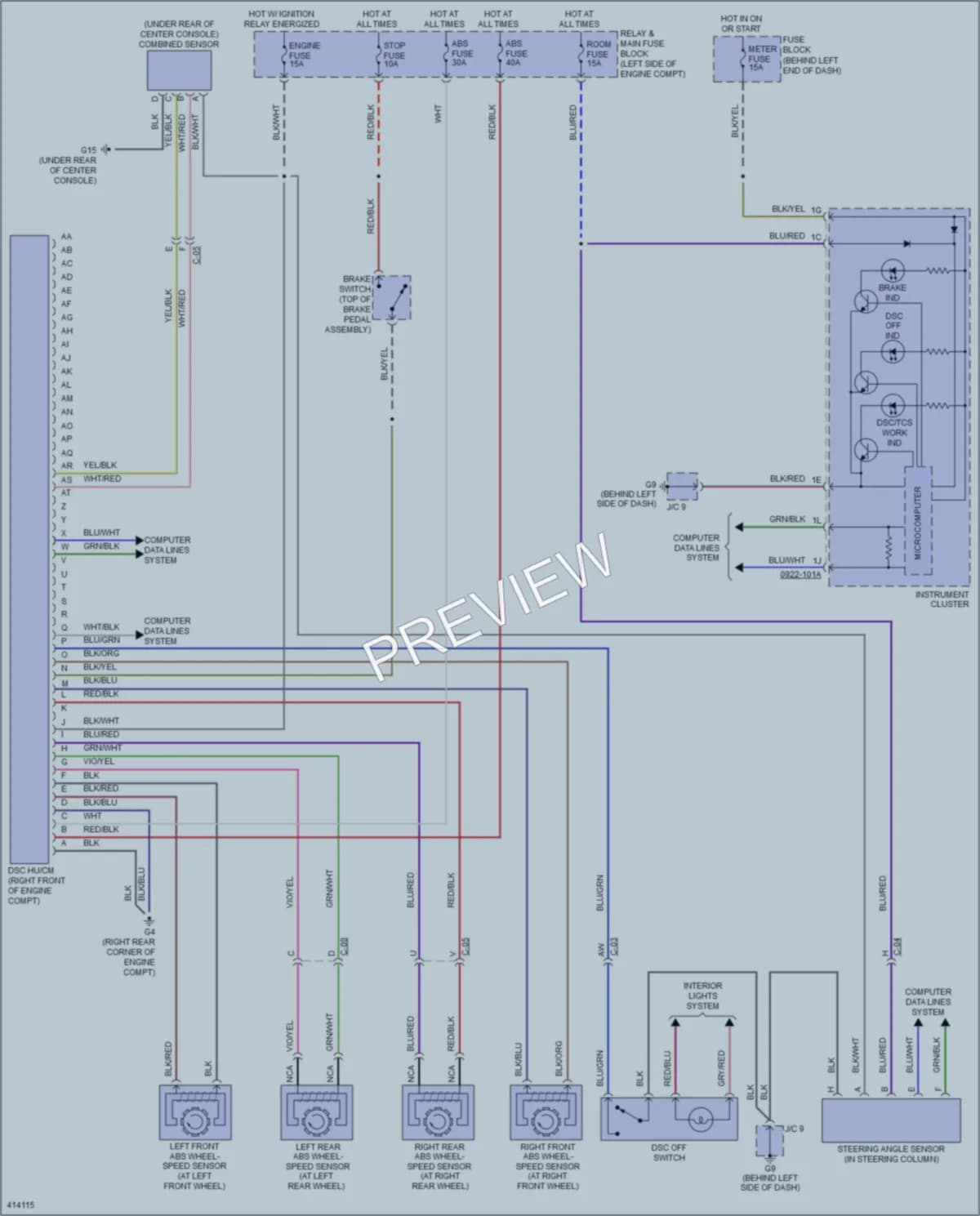 2015 Mazda MX5Miata Anti Lock Brakes wiring diagram preview