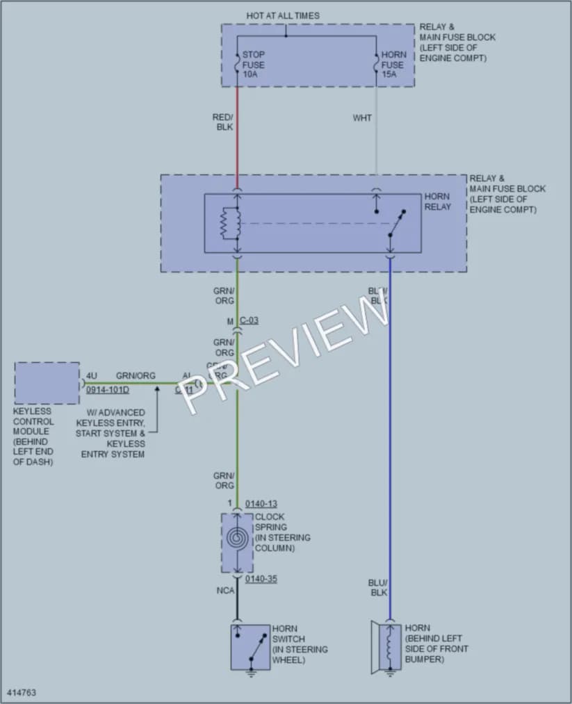 2015 Mazda MX5Miata Horn wiring diagram preview