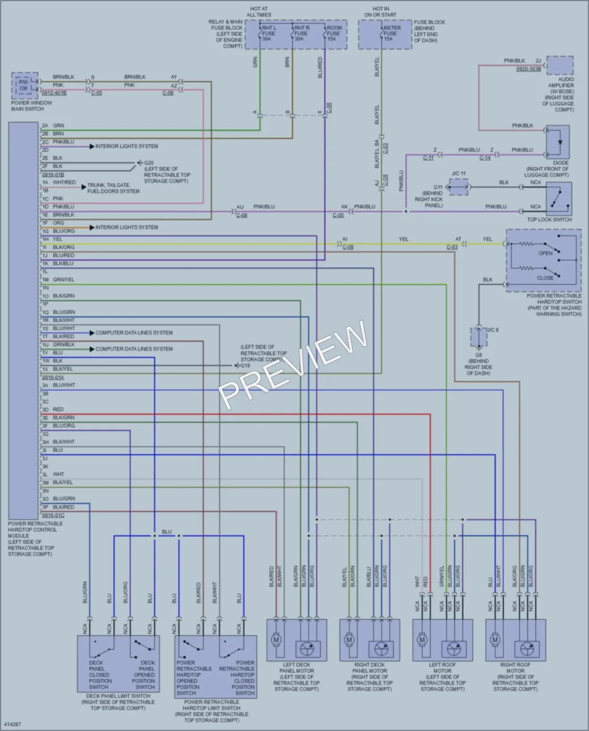 2015 Mazda MX5Miata Power Top Sunroof wiring diagram preview