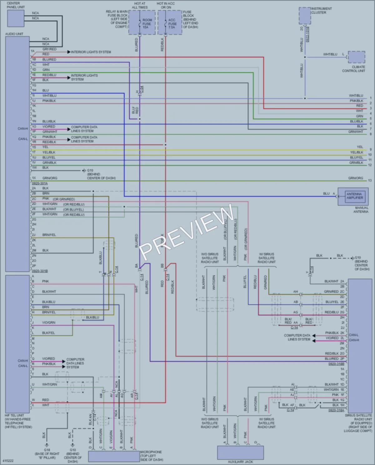 2015 Mazda MX5Miata Radio wiring diagram preview
