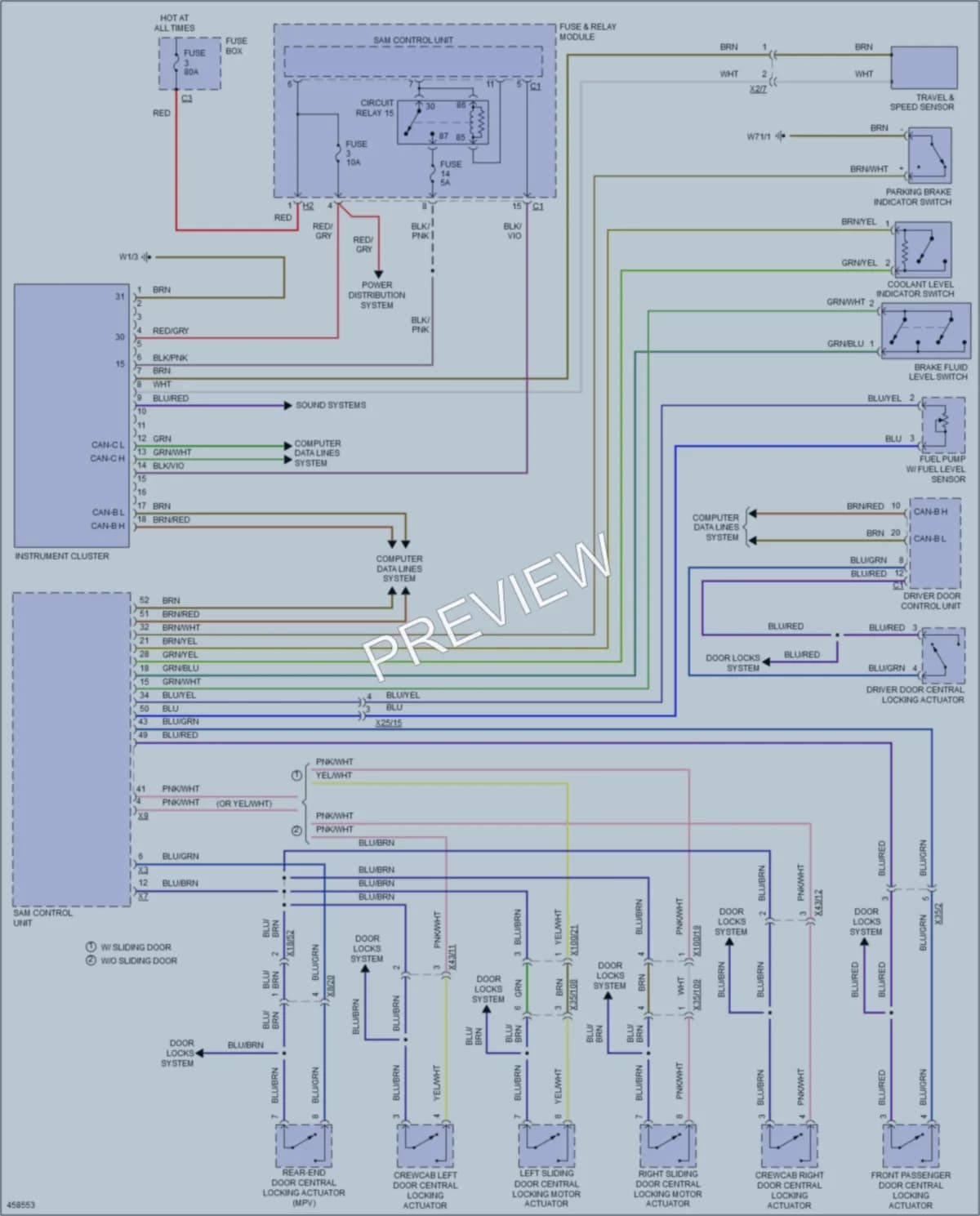 2015 MercedesBenz 2500Sprinter Instrument Cluster wiring diagram preview