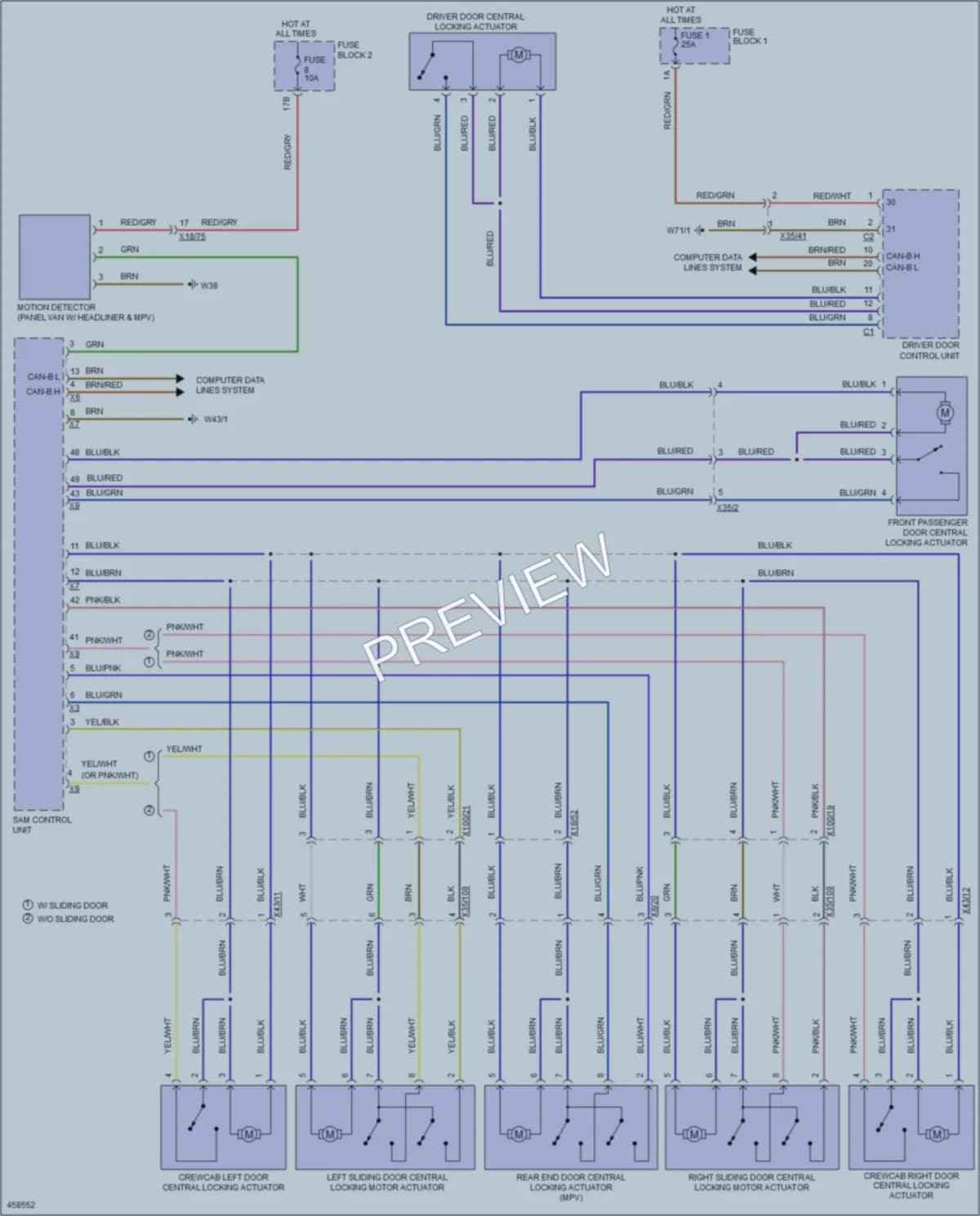 2015 MercedesBenz 2500Sprinter Power Door Locks wiring diagram preview